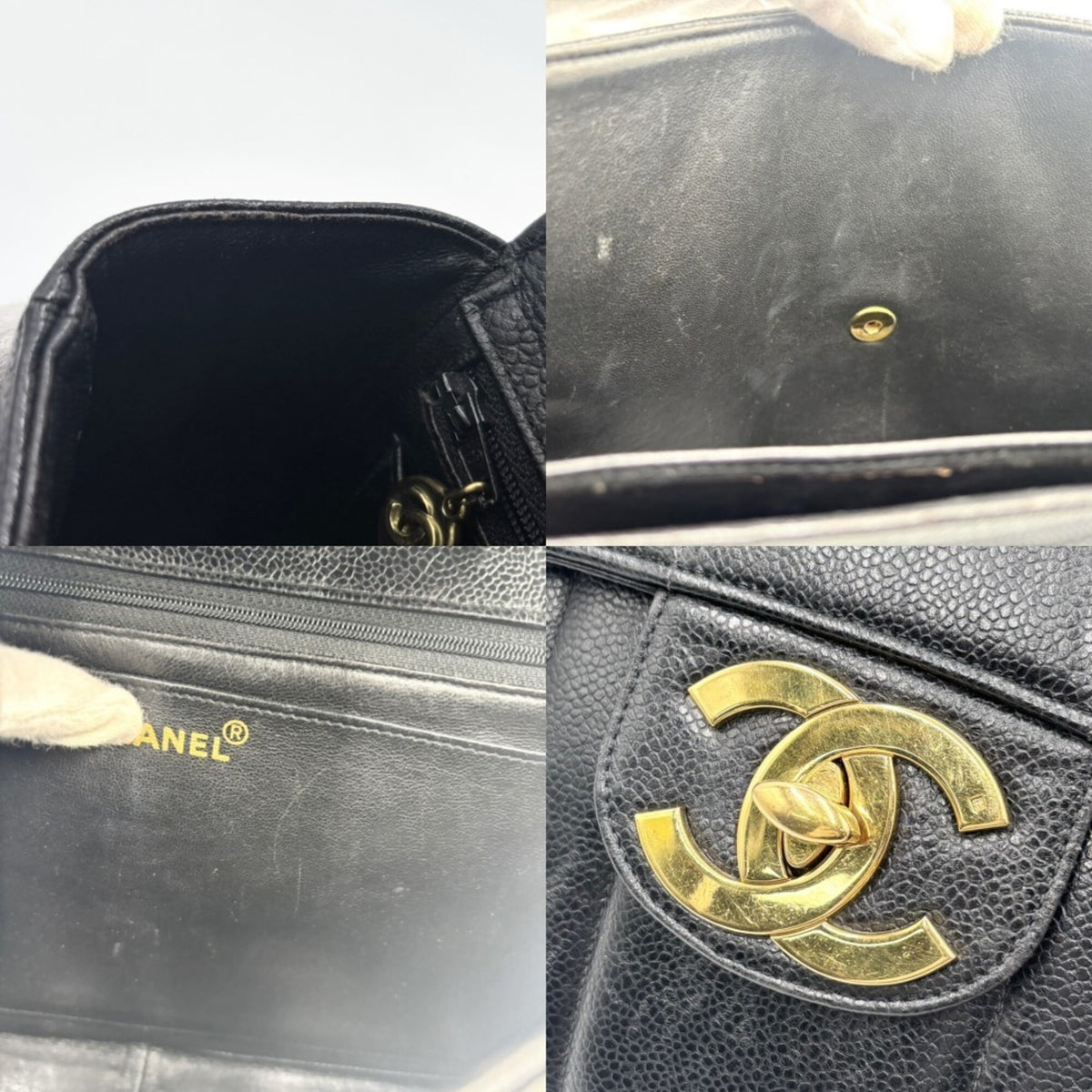Chanel Black Grained Calfskin Shoulder Bag (Pre-Owned)