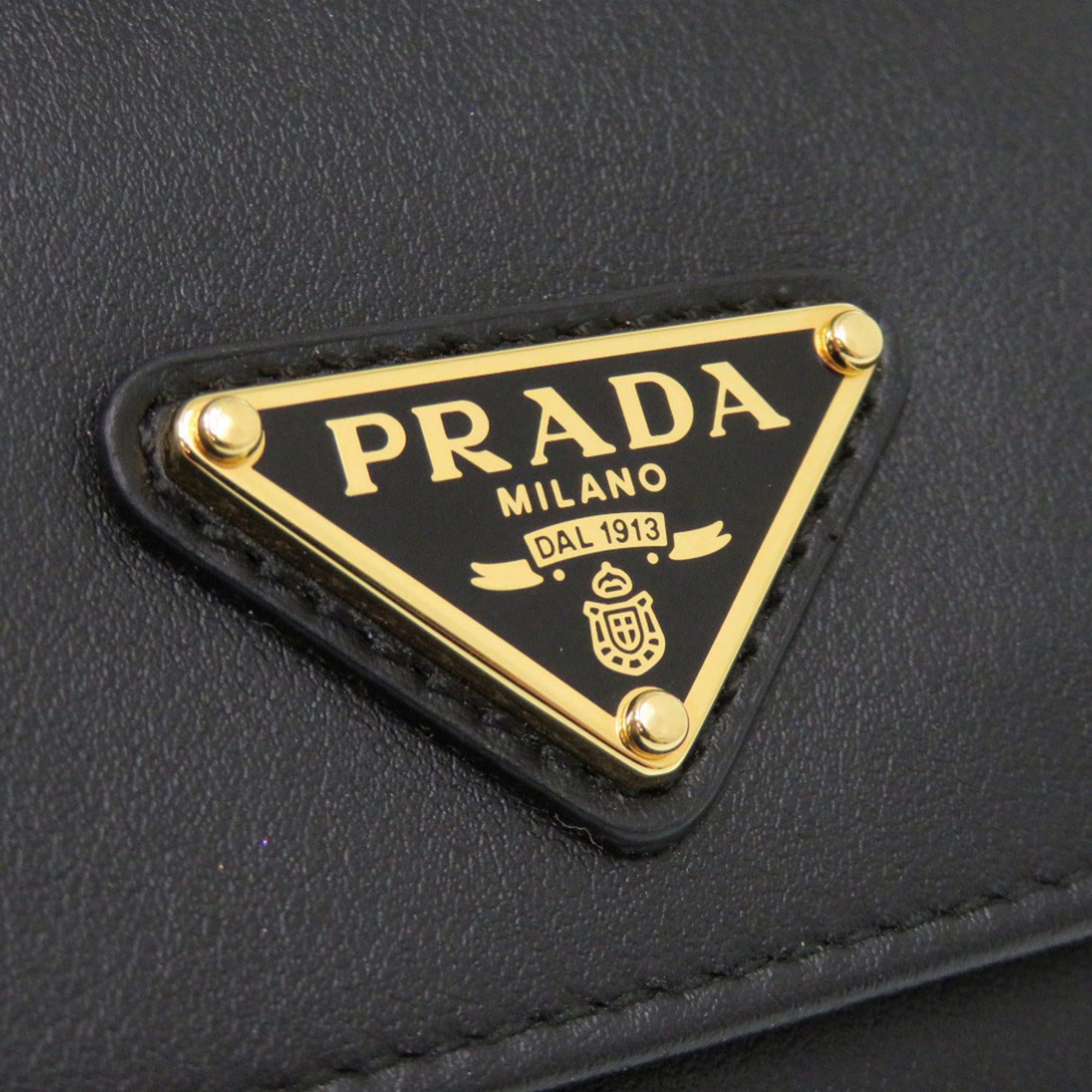 Prada Black Saffiano Triangle Wallet (Tri-Fold) (Pre-Owned)