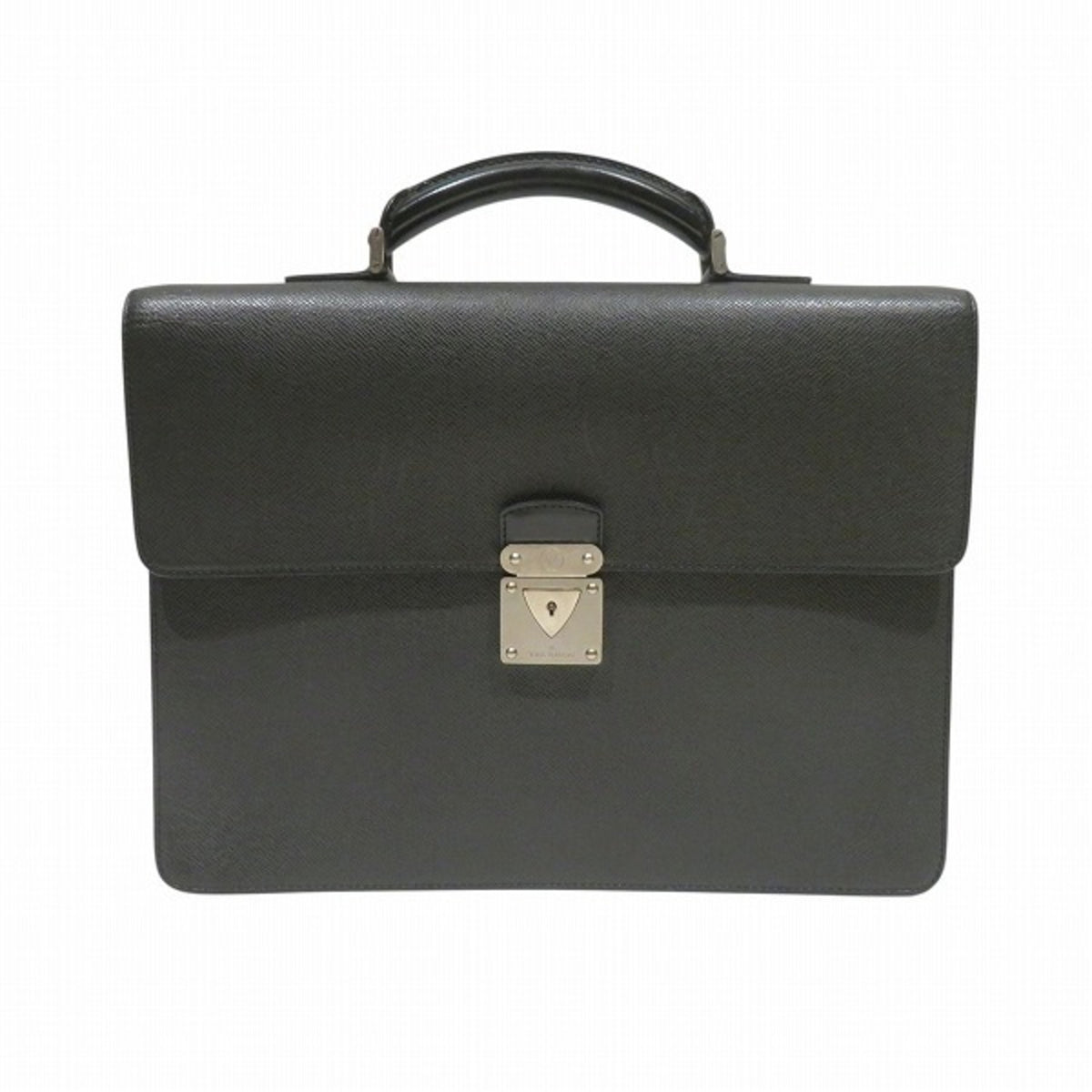 Louis Vuitton Ardoise Black Leather Briefcase Handbag (Pre-Owned)
