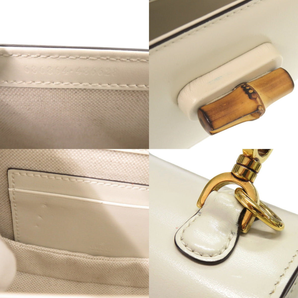 Gucci Ivory Leather Handbag Shoulder Bag (Pre-Owned)