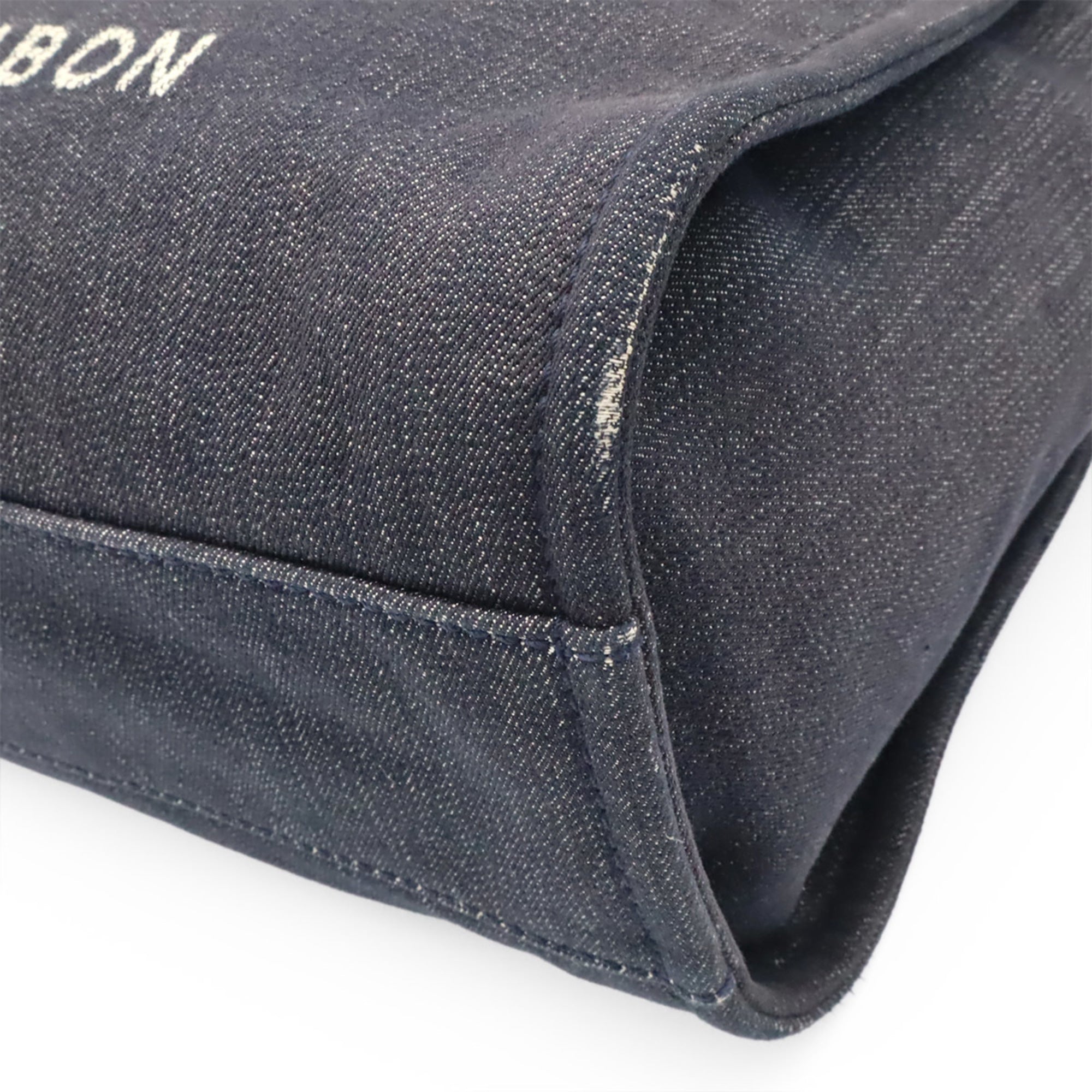 Chanel Navy Denim Shoulder Bag Tote Bag (Pre-Owned)
