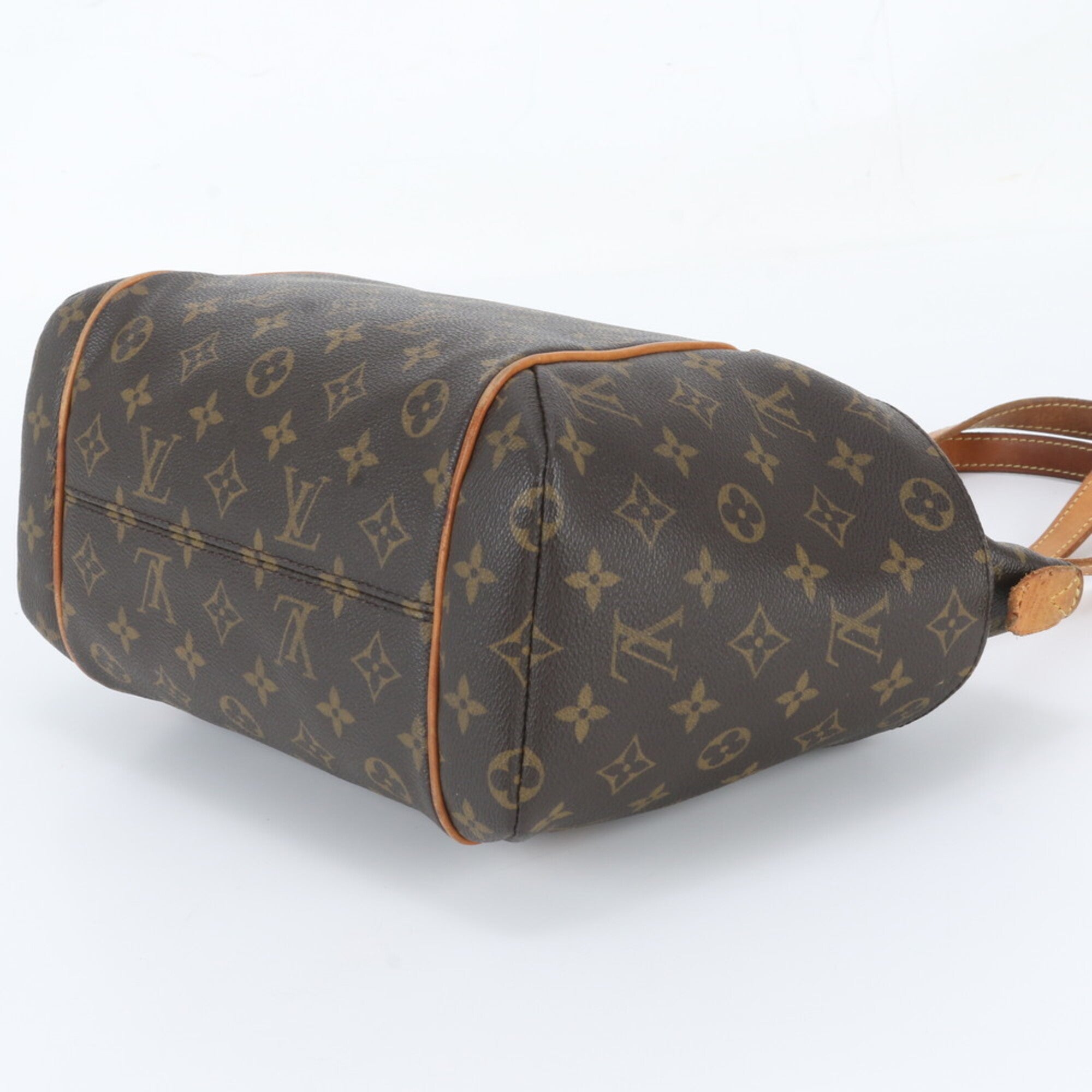 Louis Vuitton Brown Leather Coated Canvas Handbag Shoulder Bag Tote Bag (Pre-Owned)