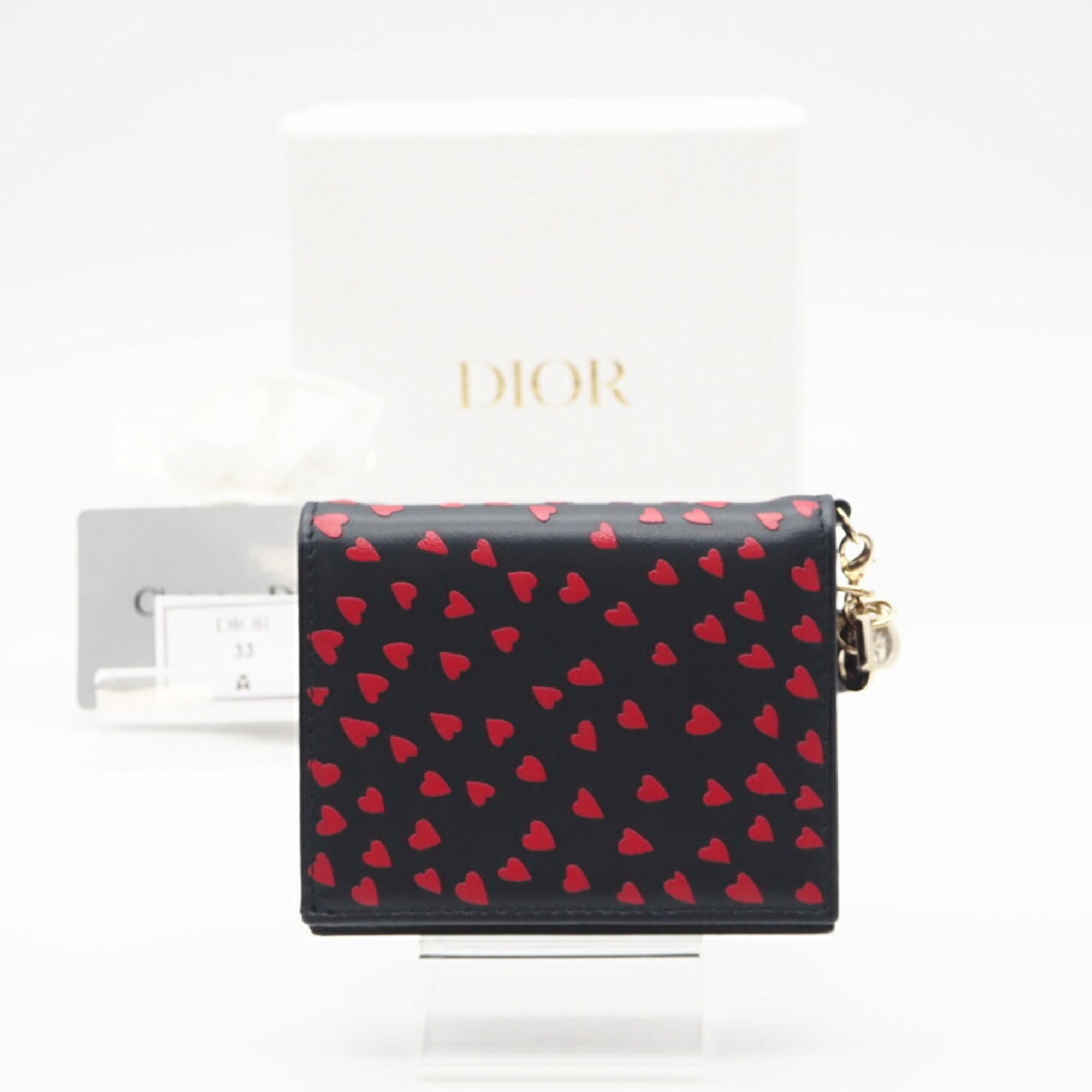 Christian Dior Navy Red Color Leather Wallet (Bi-Fold) (Pre-Owned)