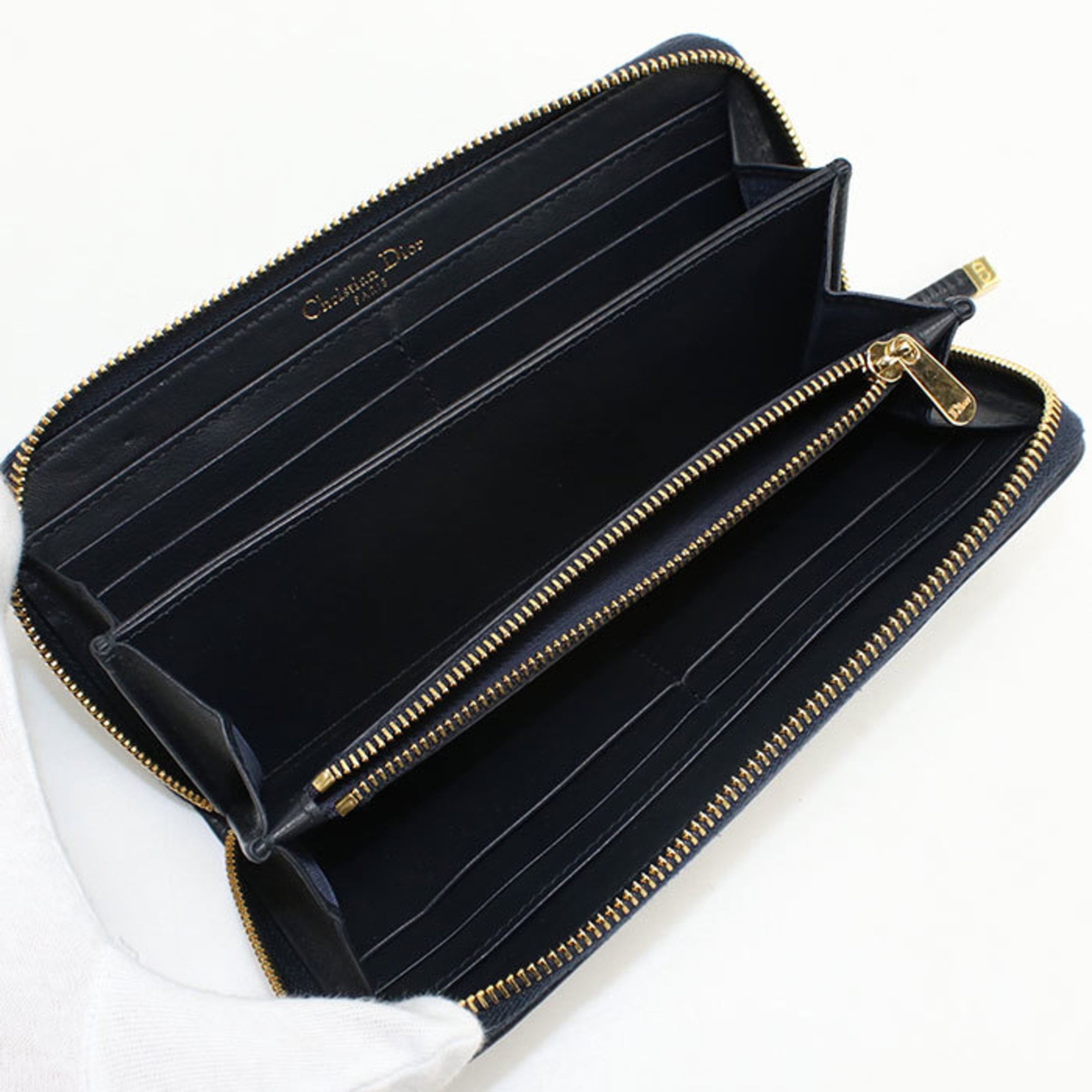 Christian Dior Navy Long Wallet (Bi-Fold) (Pre-Owned)