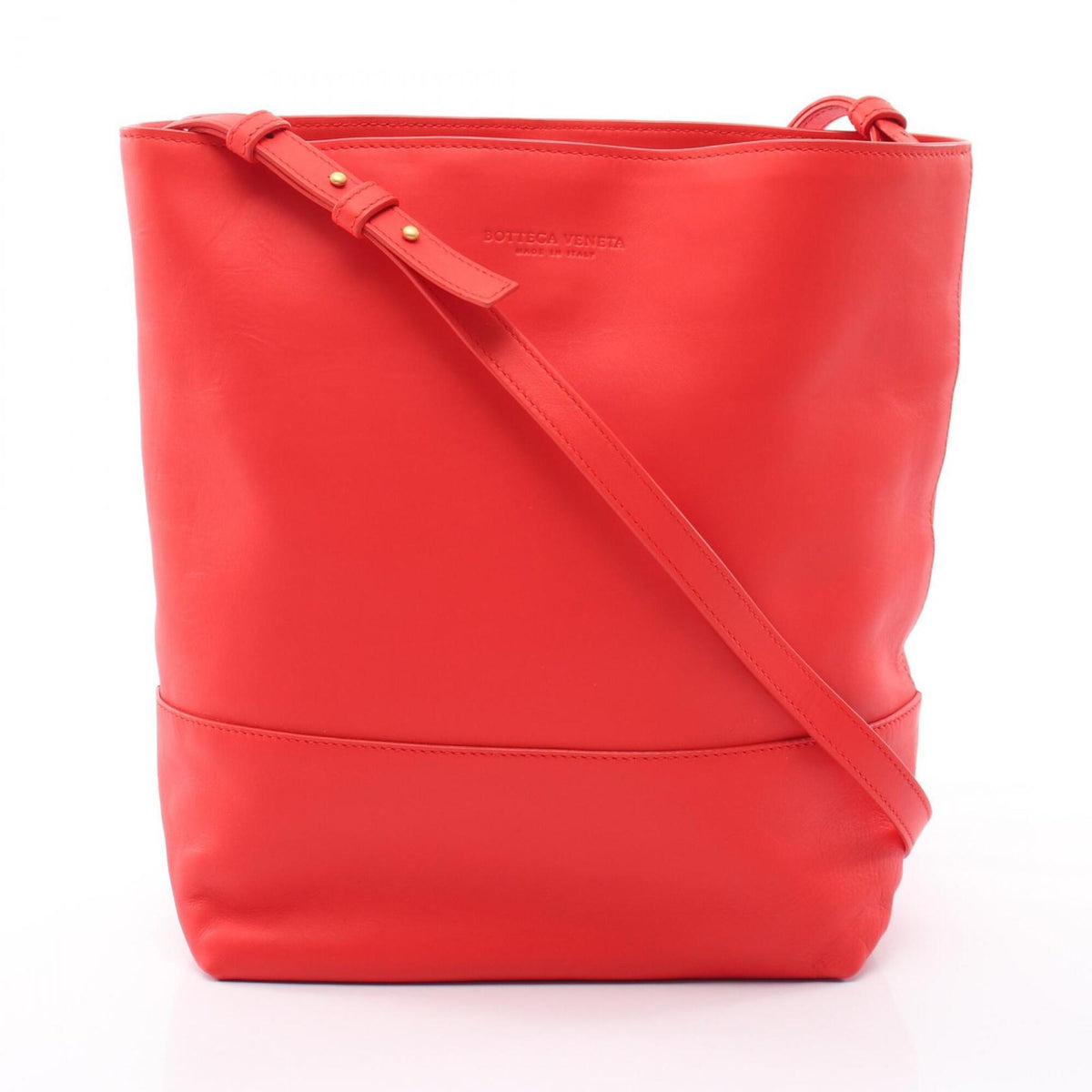 Bottega Veneta Red Color Leather Handbag Shoulder Bag (Pre-Owned)