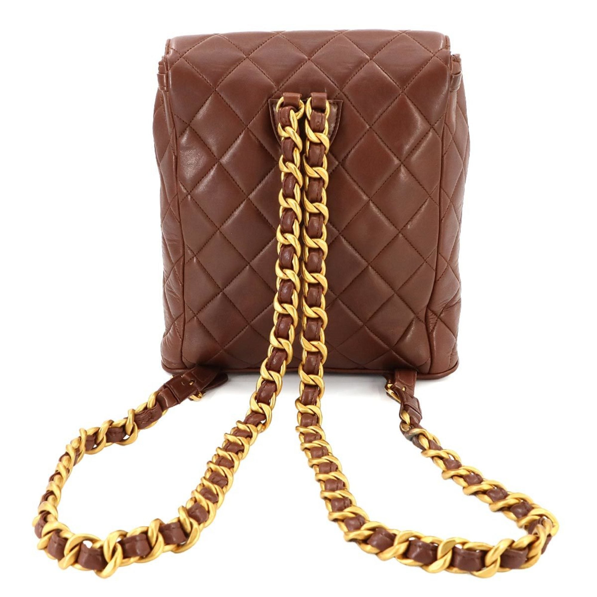 Chanel Brown Leather Backpack (Pre-Owned)