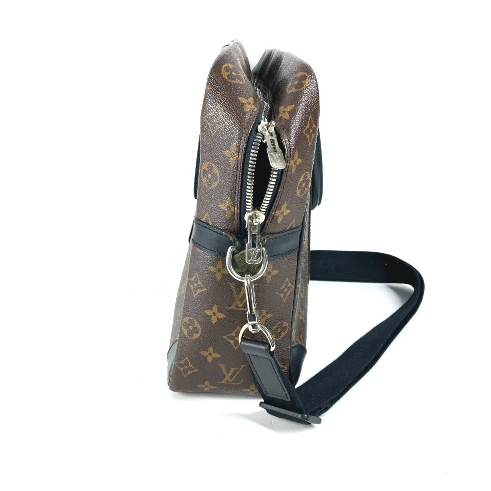 Louis Vuitton Black Brown Canvas Shoulder Bag (Pre-Owned)