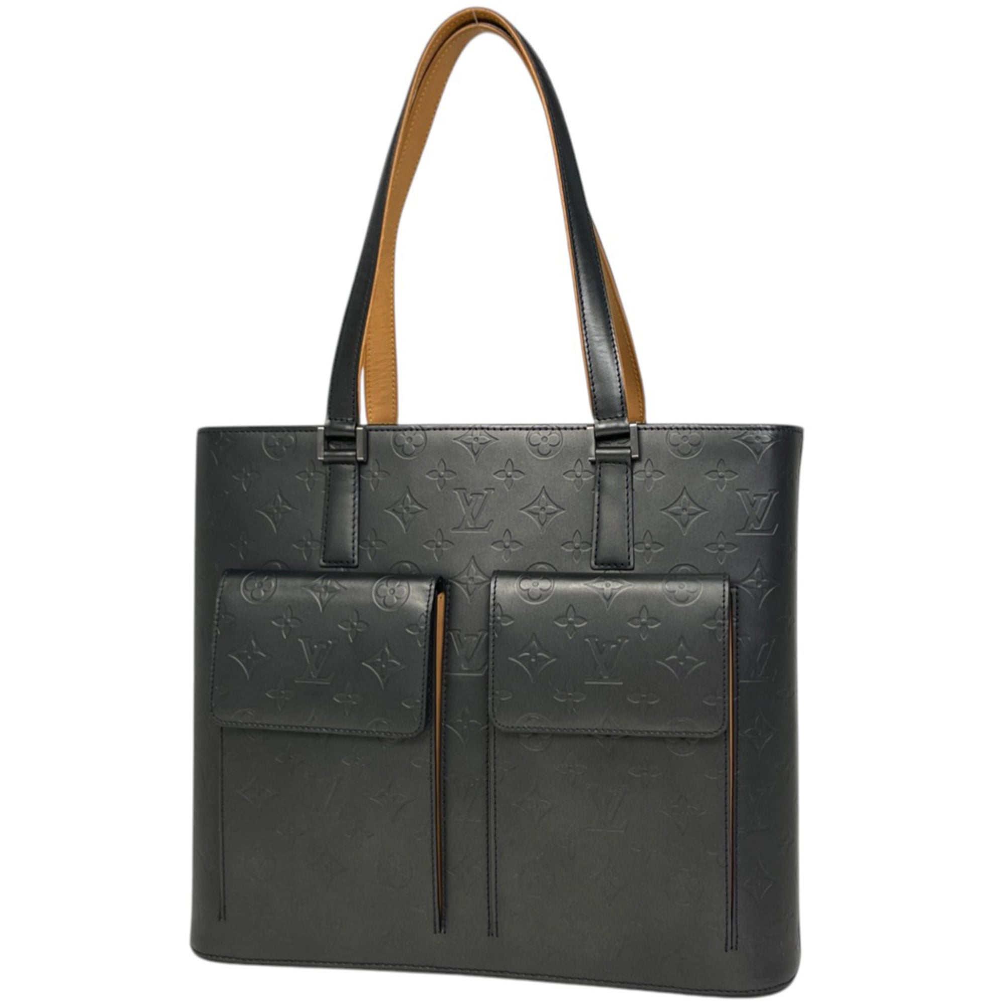 Louis Vuitton Black Noir Monogram Mat Shoulder Bag Tote Bag (Pre-Owned)