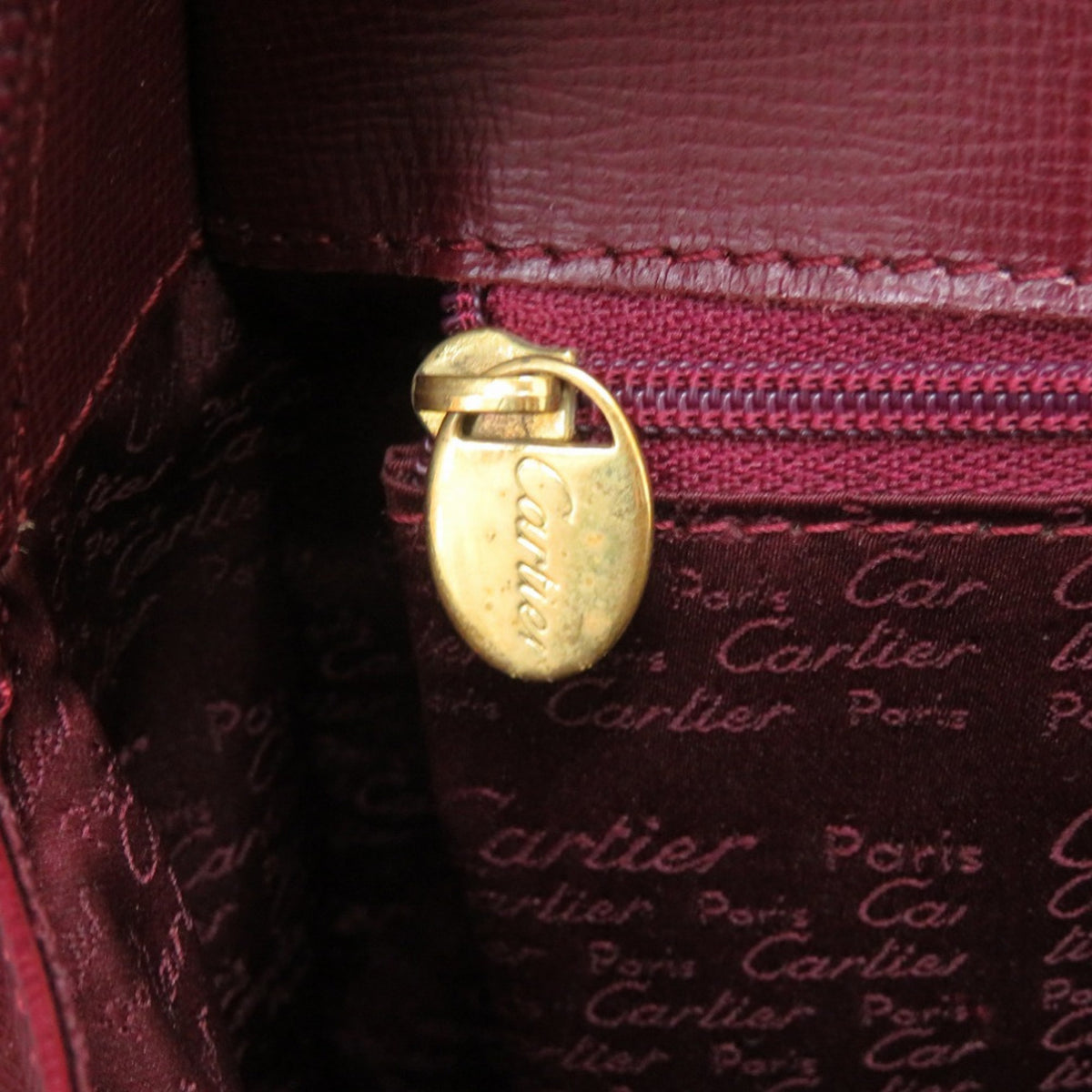 Cartier Bordeaux Leather Backpack (Pre-Owned)