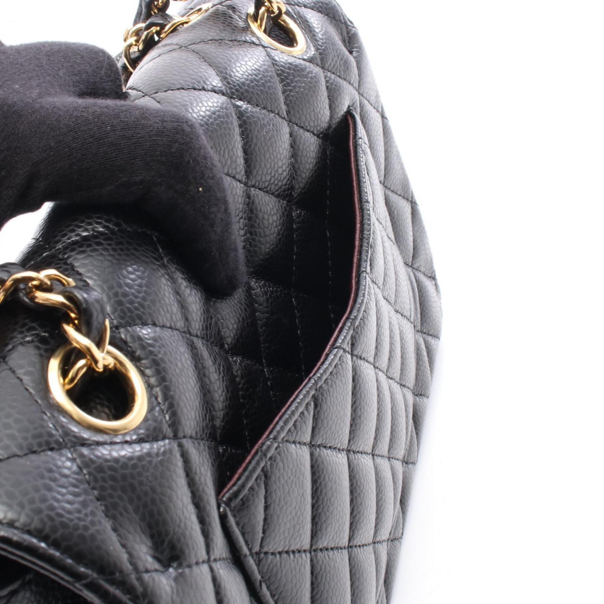 Chanel Black Leather Handbag Shoulder Bag (Pre-Owned)