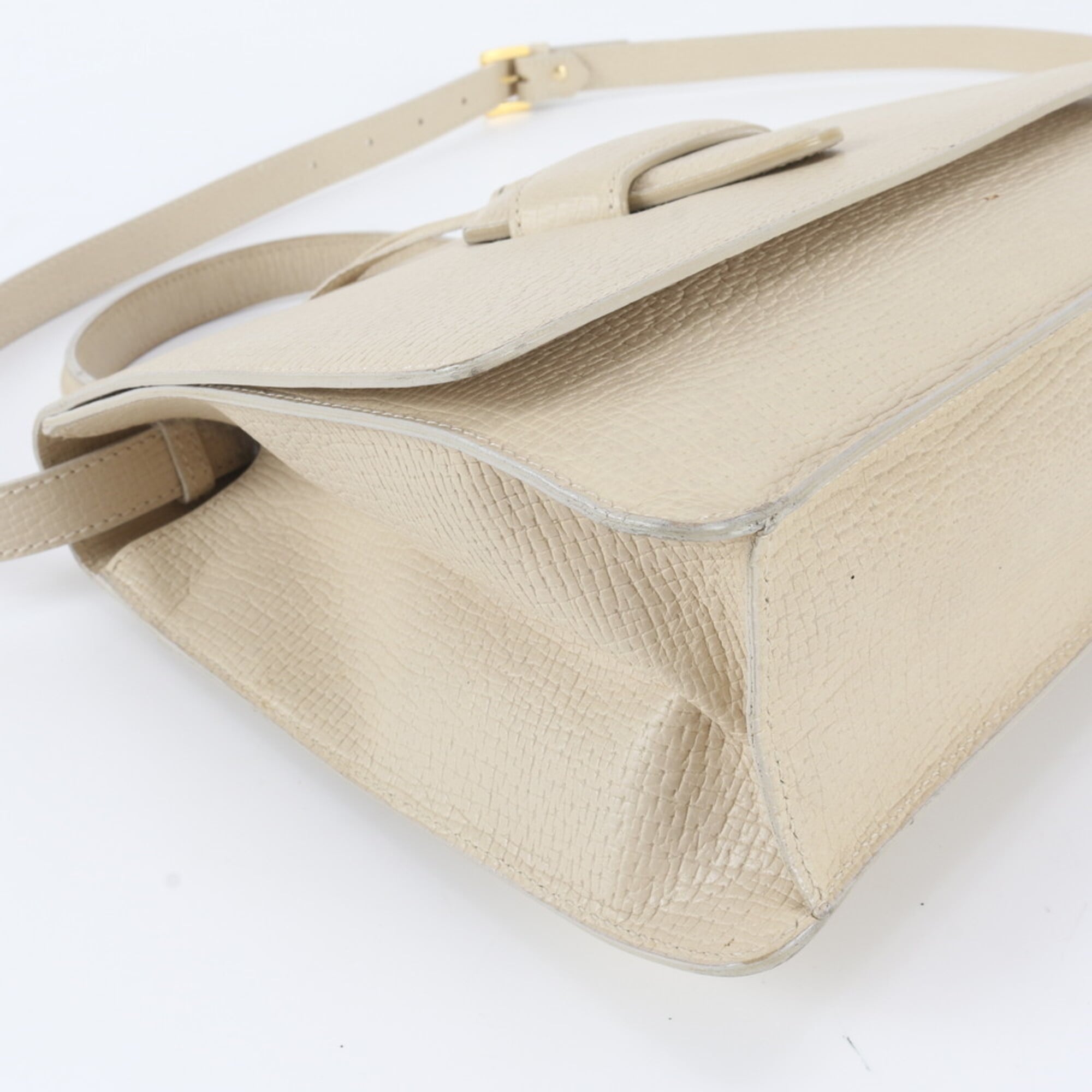 Loewe Barcelona Ivory Leather Handbag Shoulder Bag (Pre-Owned)