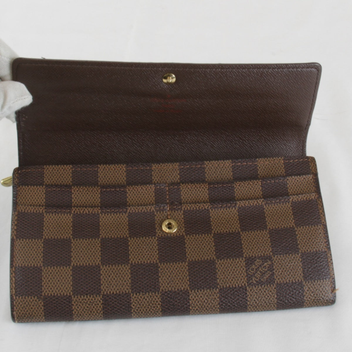 Louis Vuitton Brown Damier Canvas Long Wallet (Bi-Fold) (Pre-Owned)