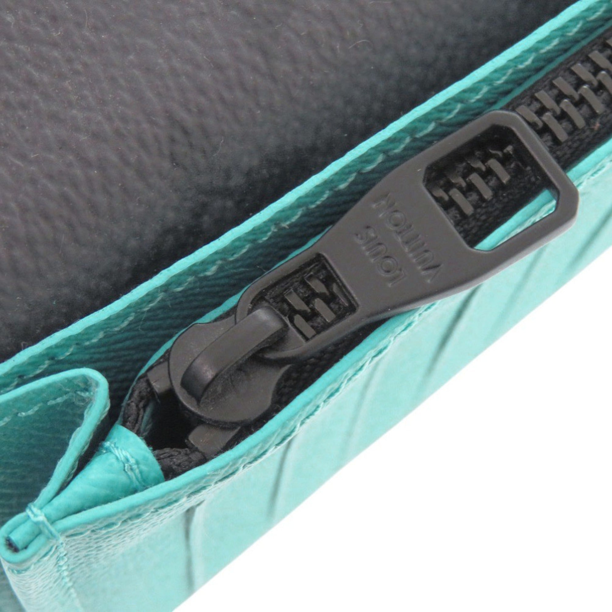 Louis Vuitton Black Gray Monogram Eclipse Turquoise Monogram Eclipse Long Wallet (Bi-Fold) (Pre-Owned)