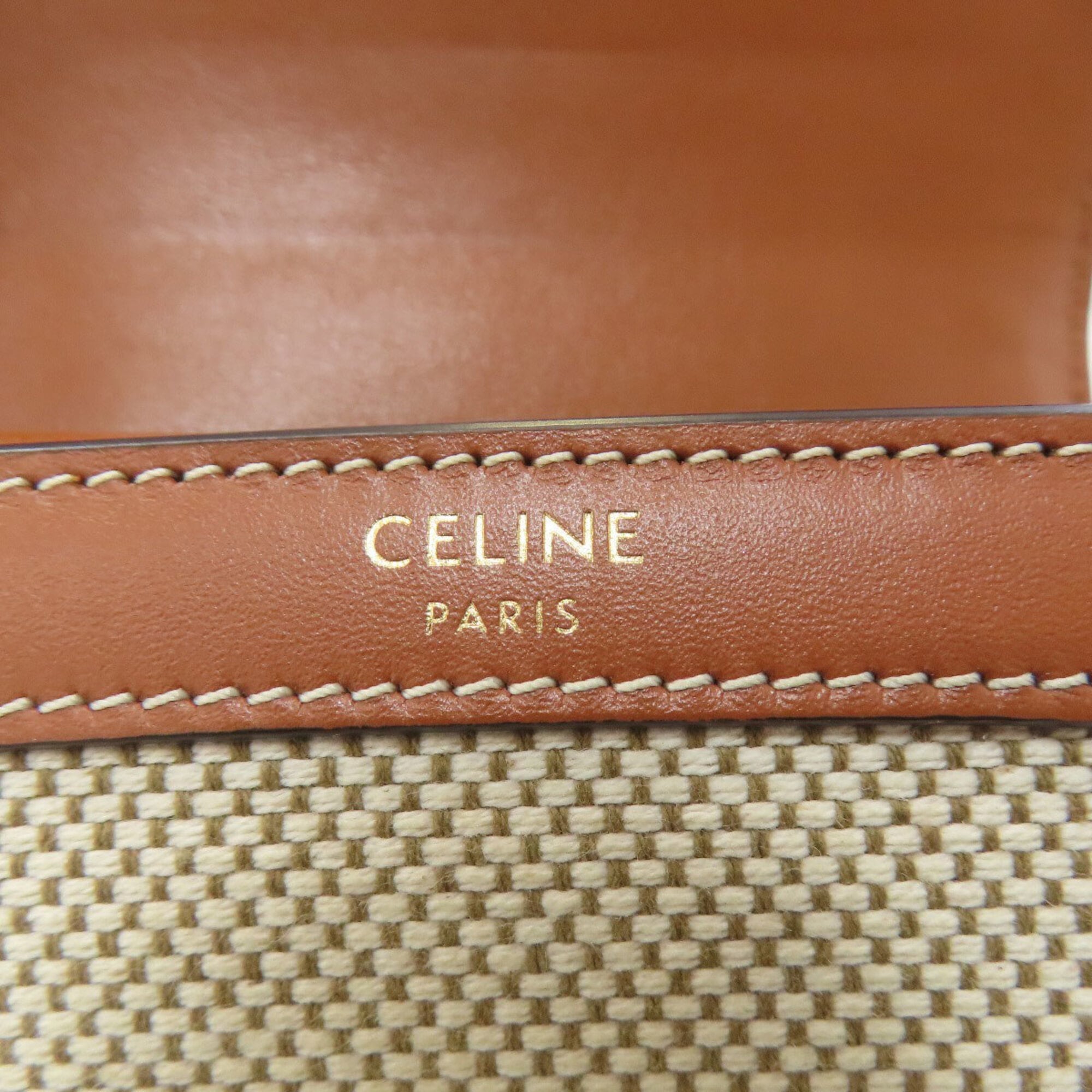 Celine Brown Canvas Leather Wallet (Tri-Fold) (Pre-Owned)