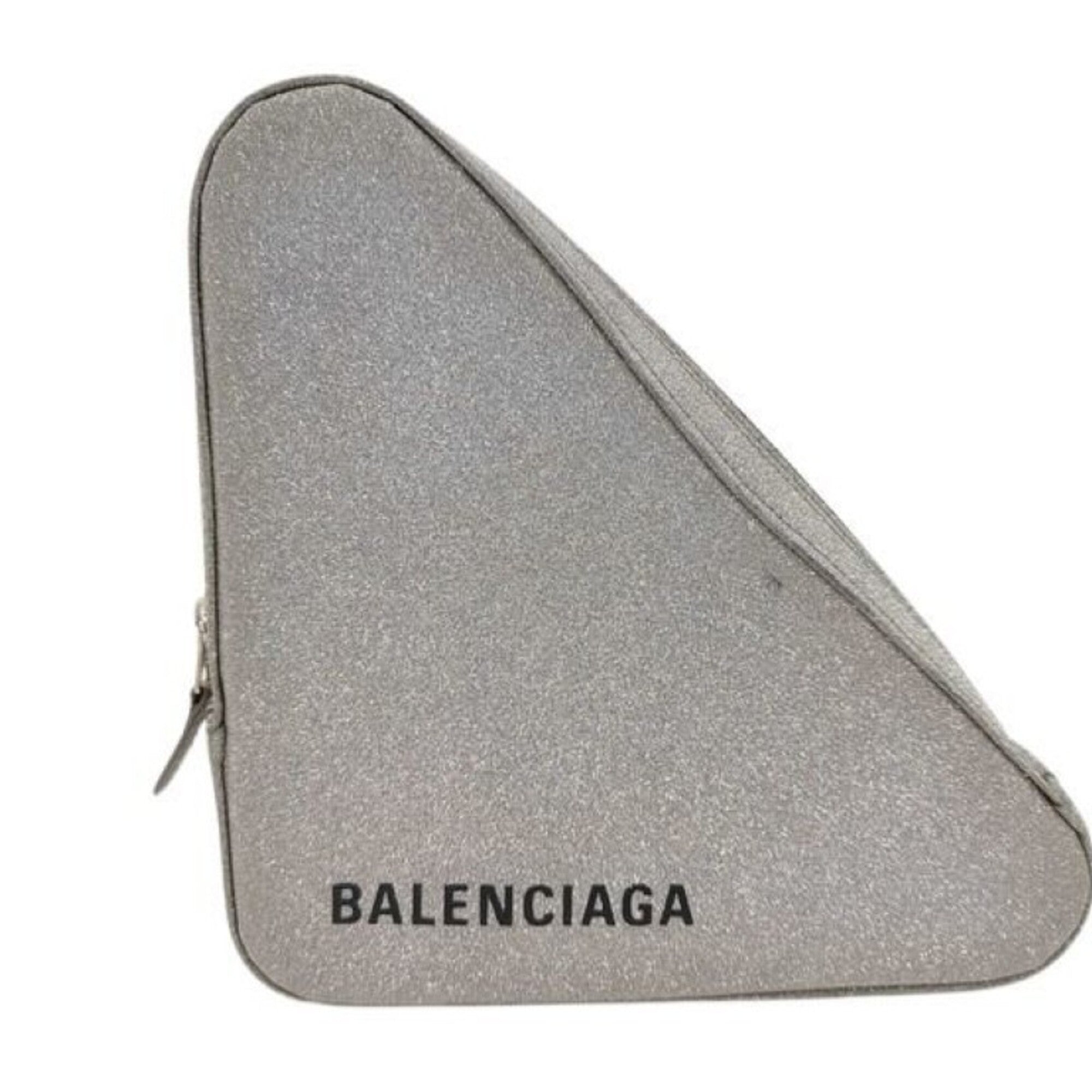 Balenciaga Silver Leather Clutch Bag (Pre-Owned)