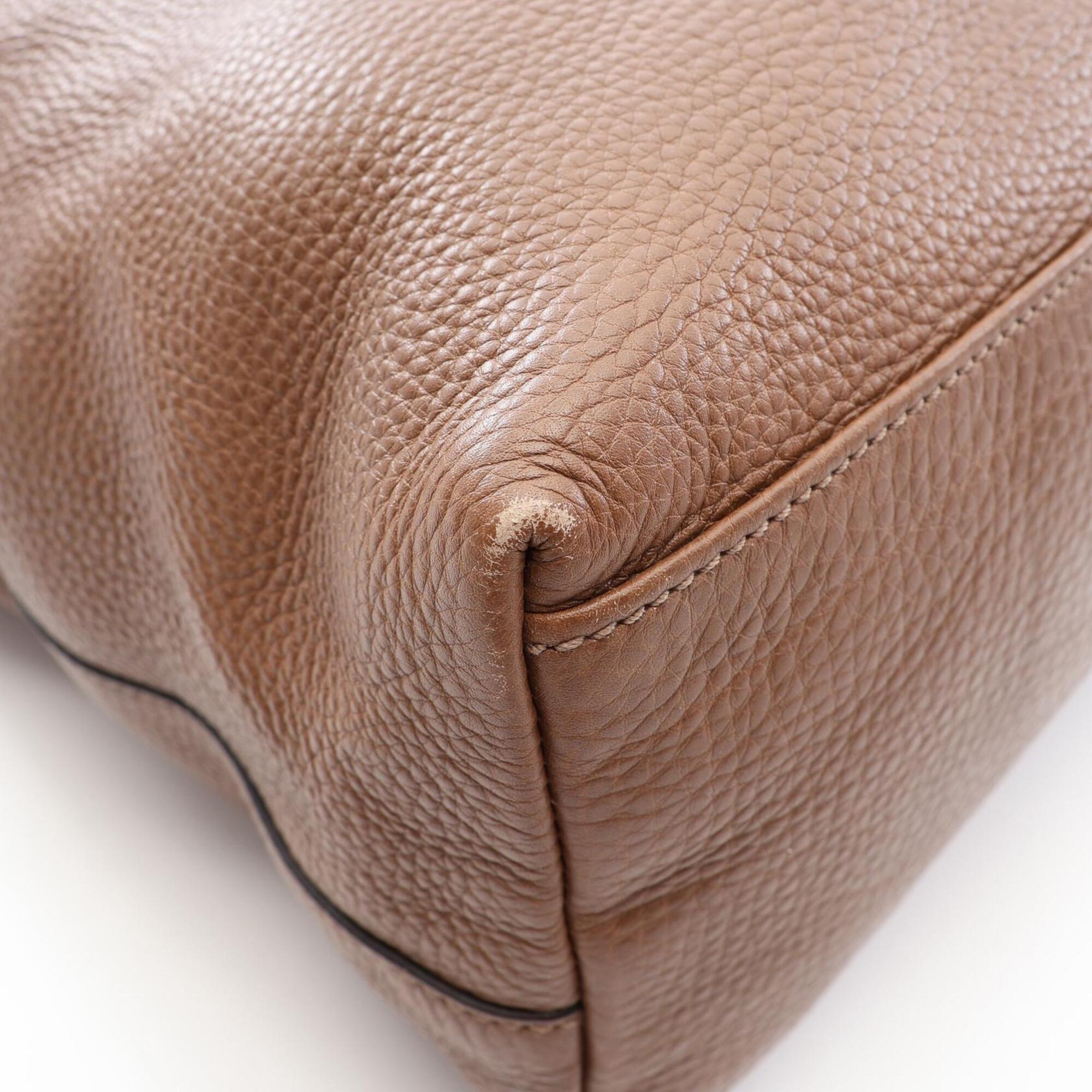 Gucci Brown Leather Handbag Shoulder Bag (Pre-Owned)
