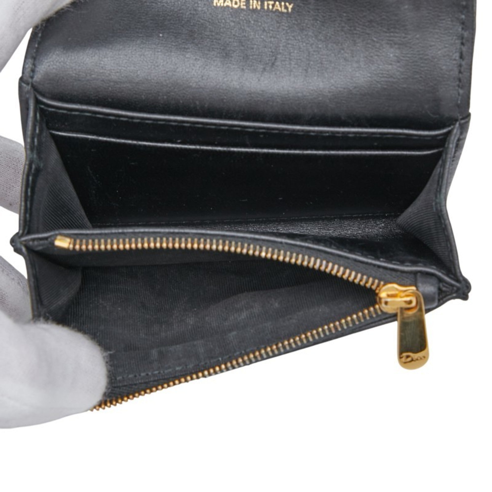 Christian Dior Black Leather Wallet (Bi-Fold) (Pre-Owned)