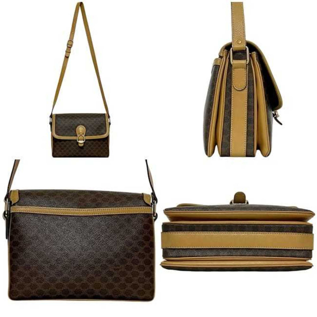 Celine Macadam Brown Pvc Leather Shoulder Bag (Pre-Owned)