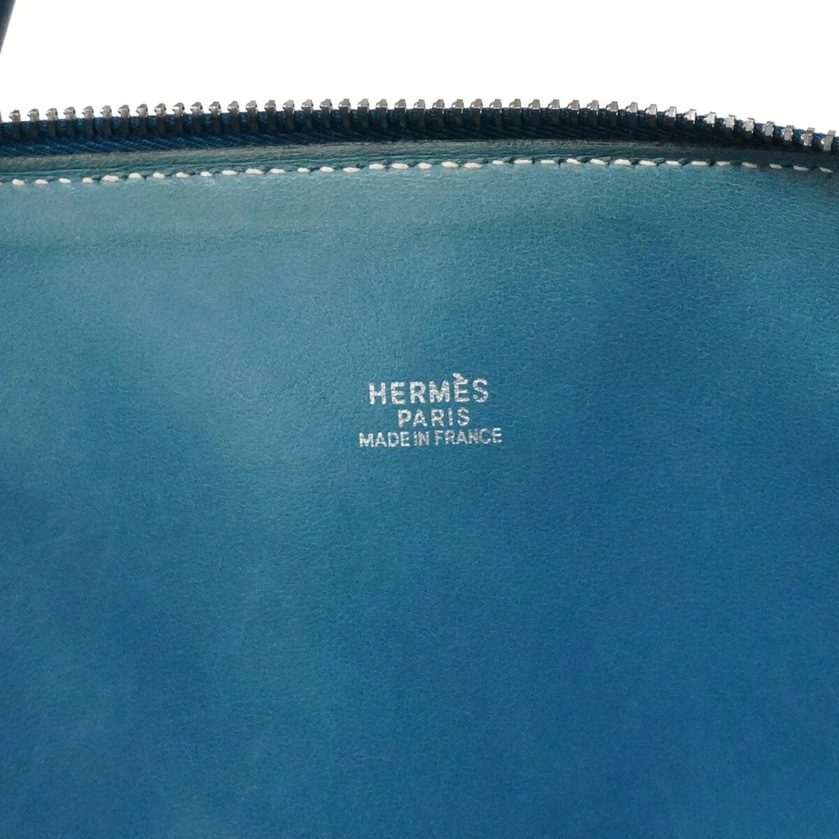 Hermes Blue Taurillon Clemence Leather Handbag (Pre-Owned)