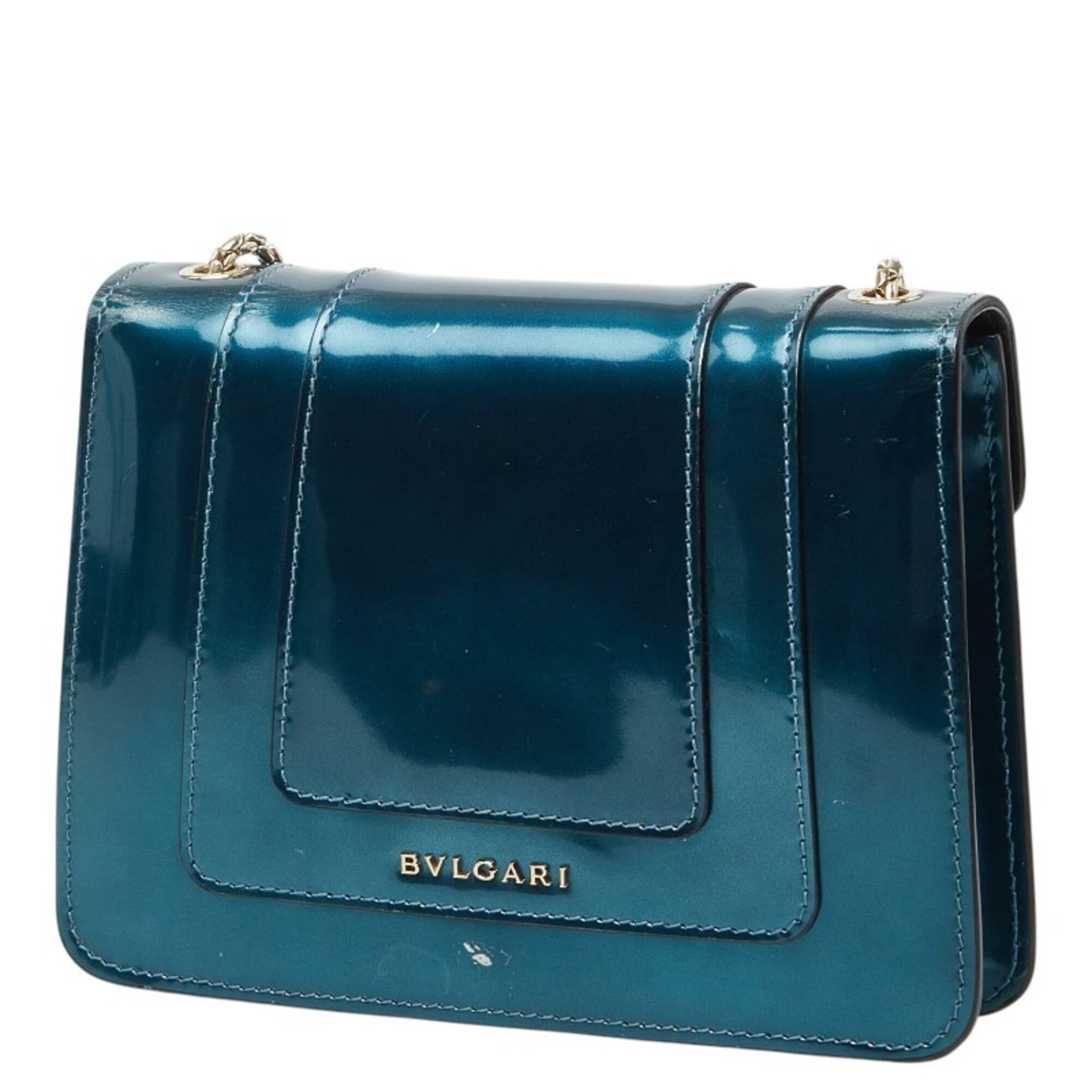 Bvlgari Blue Patent Leather Shoulder Bag (Pre-Owned)