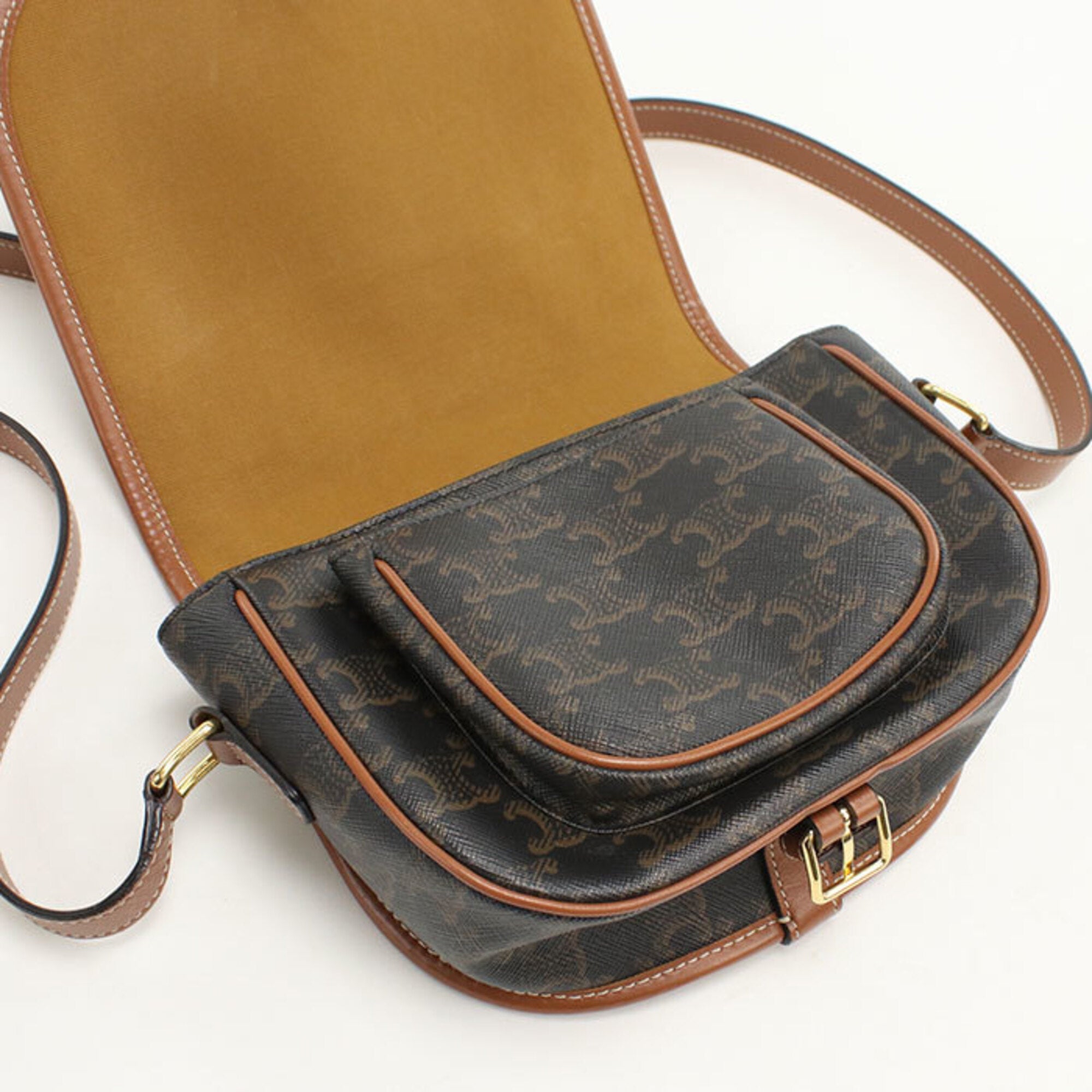 Celine Brown Pvc Leather Shoulder Bag (Pre-Owned)