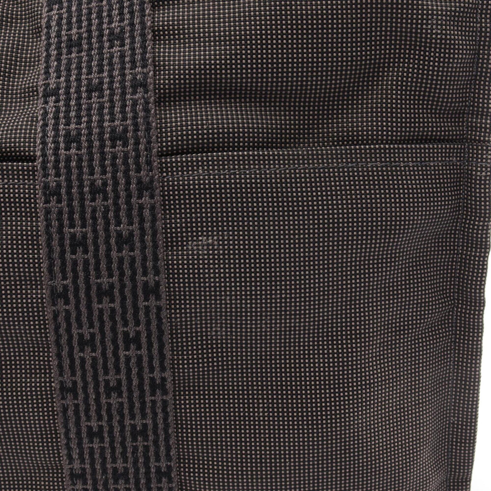 Hermes Gray Nylon Canvas Handbag Tote Bag (Pre-Owned)