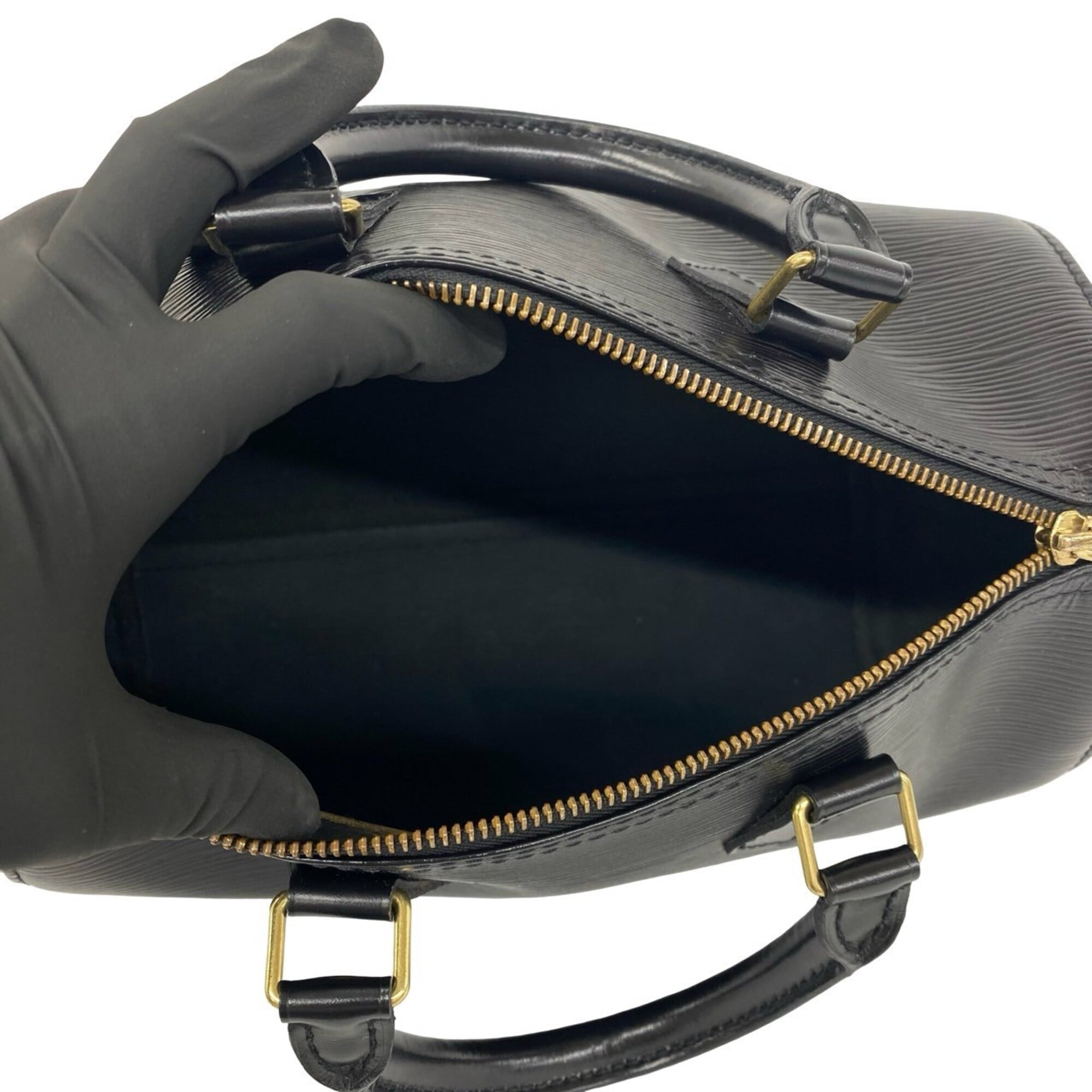 Louis Vuitton Black Leather Boston Bag Handbag (Pre-Owned)