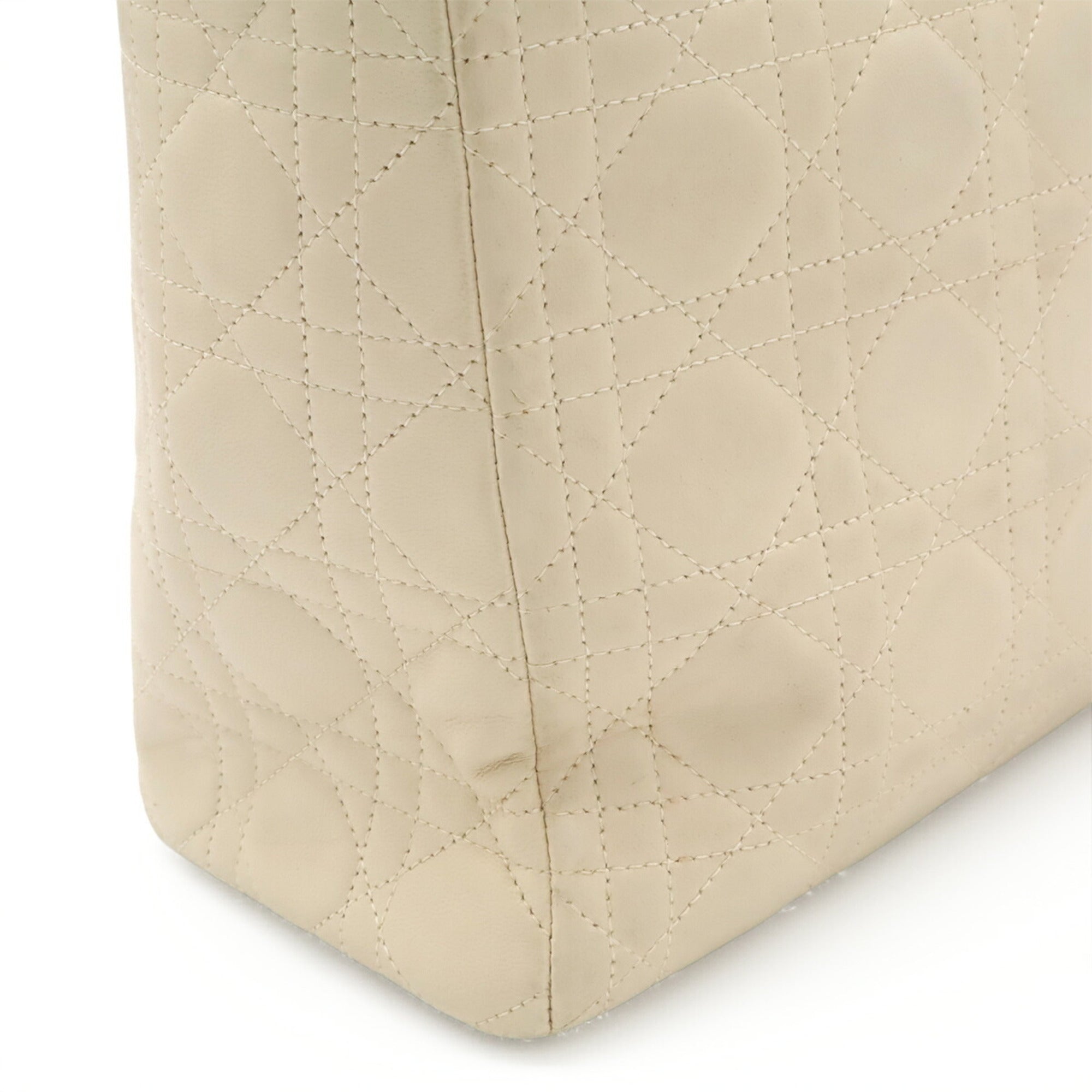 Christian Dior White Leather Handbag Shoulder Bag (Pre-Owned)