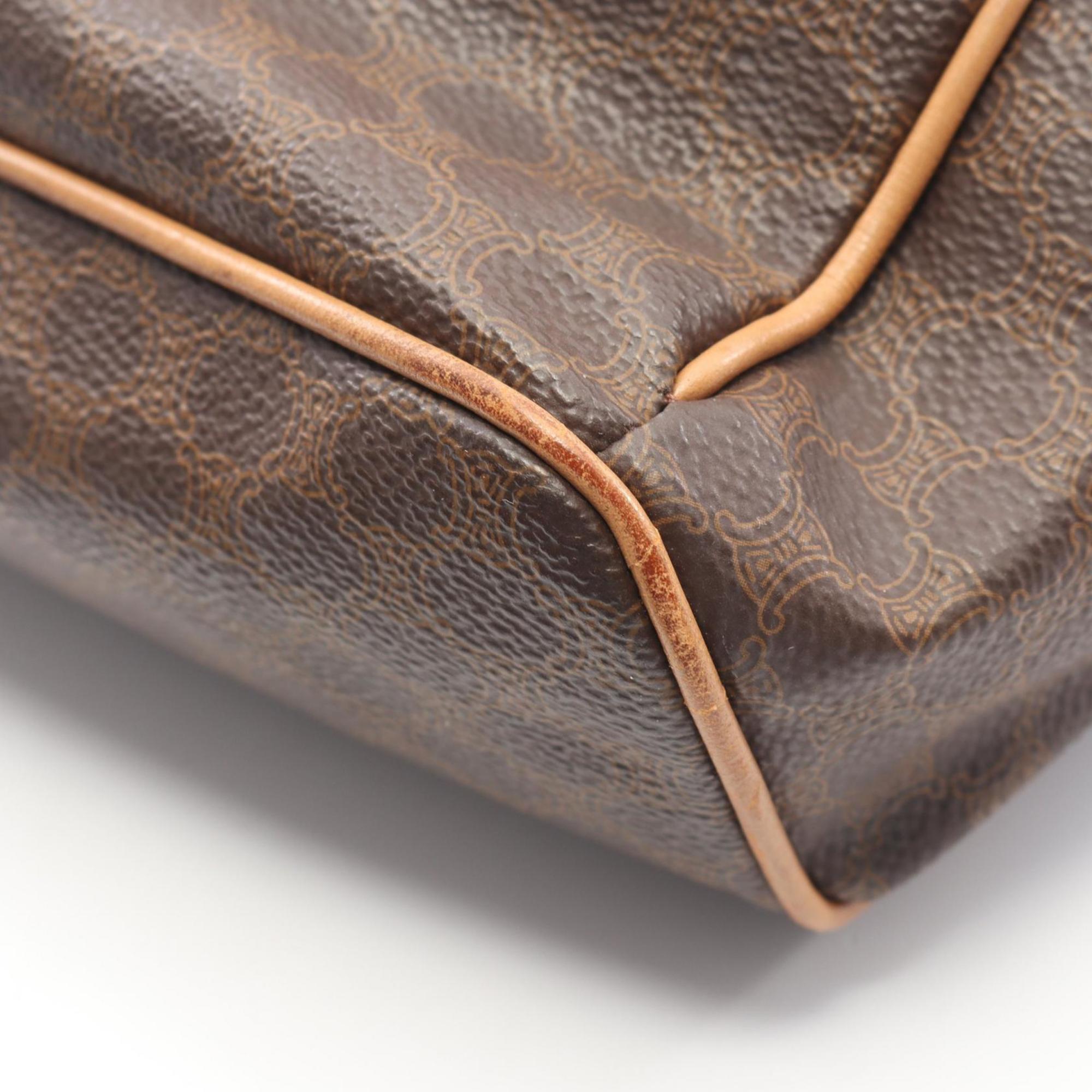 Celine Brown Coated Canvas Leather Backpack (Pre-Owned)