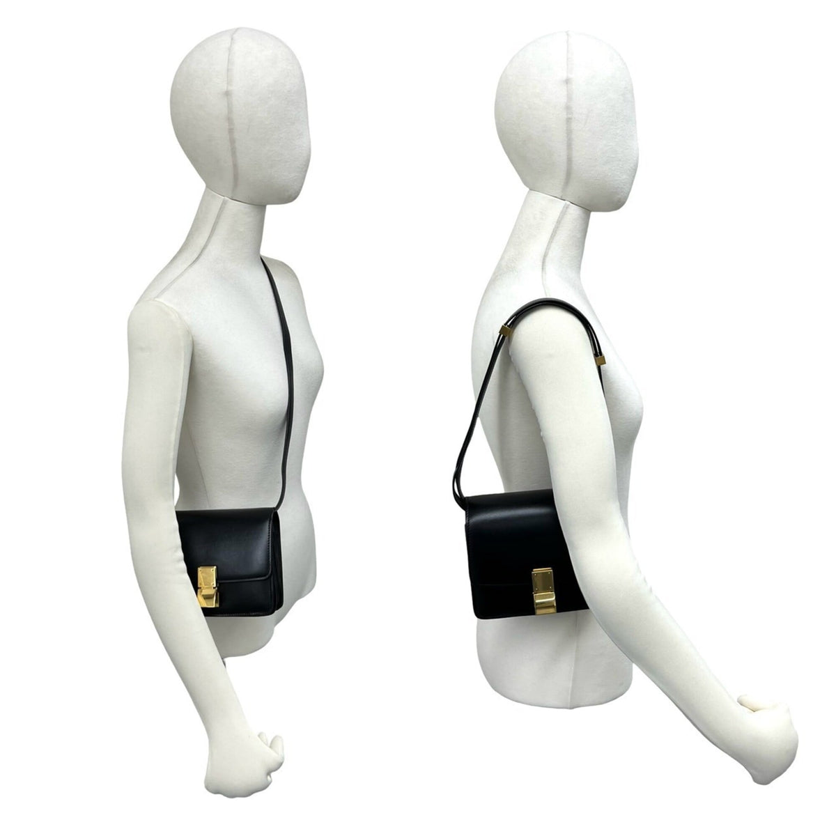 Celine Black Leather Crossbody Bag Pochette Shoulder Bag (Pre-Owned)