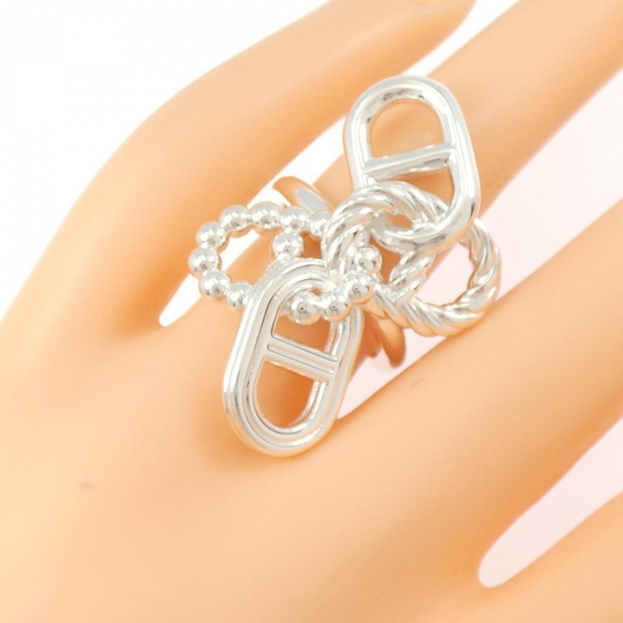 Hermes Silver 925 Band Ring (Pre-Owned)