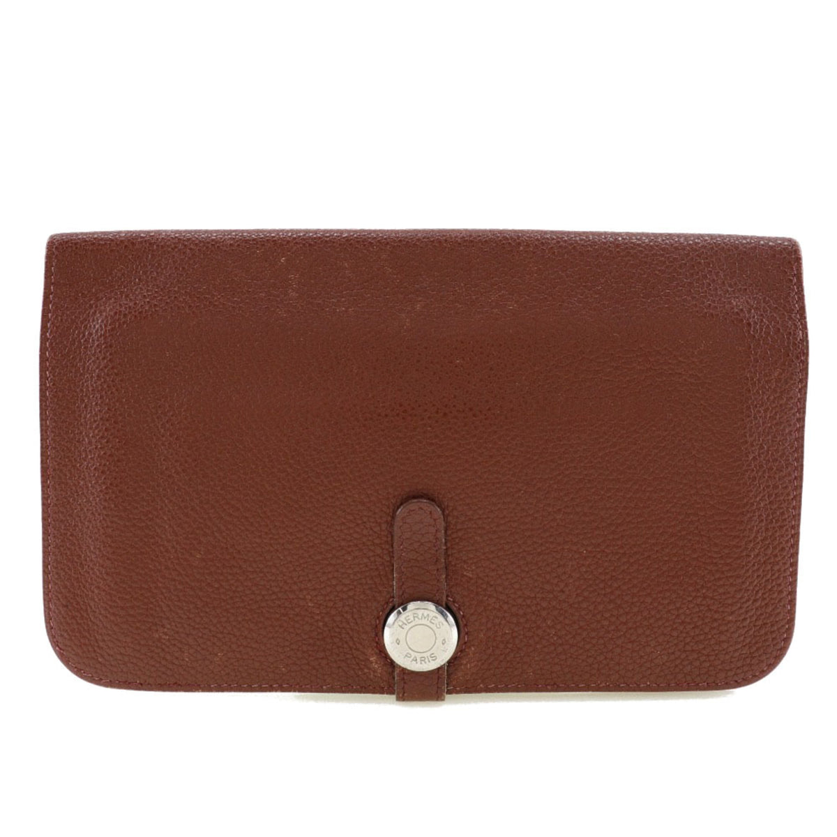 Hermes Bordeaux Taurillon Clemence Leather Coin Purse/Coin Case (Pre-Owned)