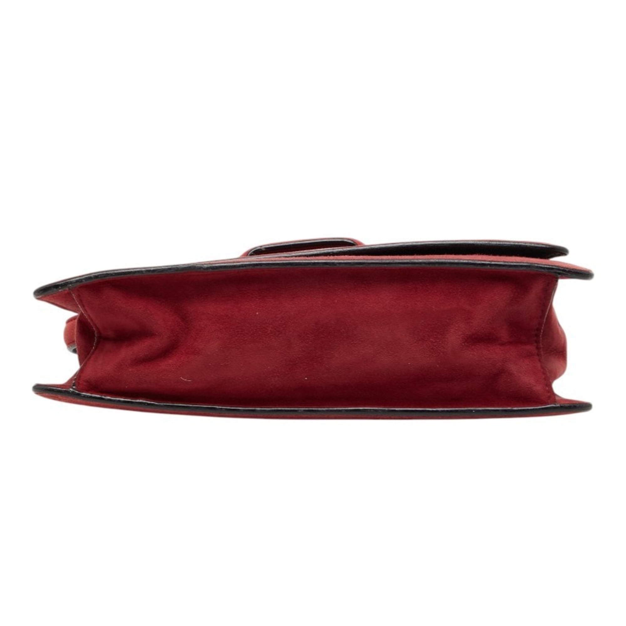 Loewe Red Color Suede Handbag Shoulder Bag (Pre-Owned)