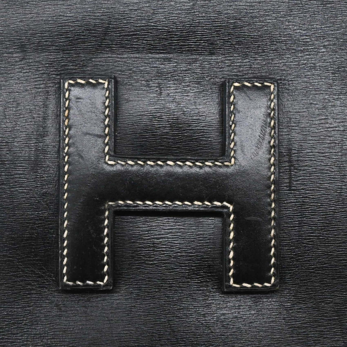 Hermes Jige Black Box Calf Leather Clutch Bag (Pre-Owned)