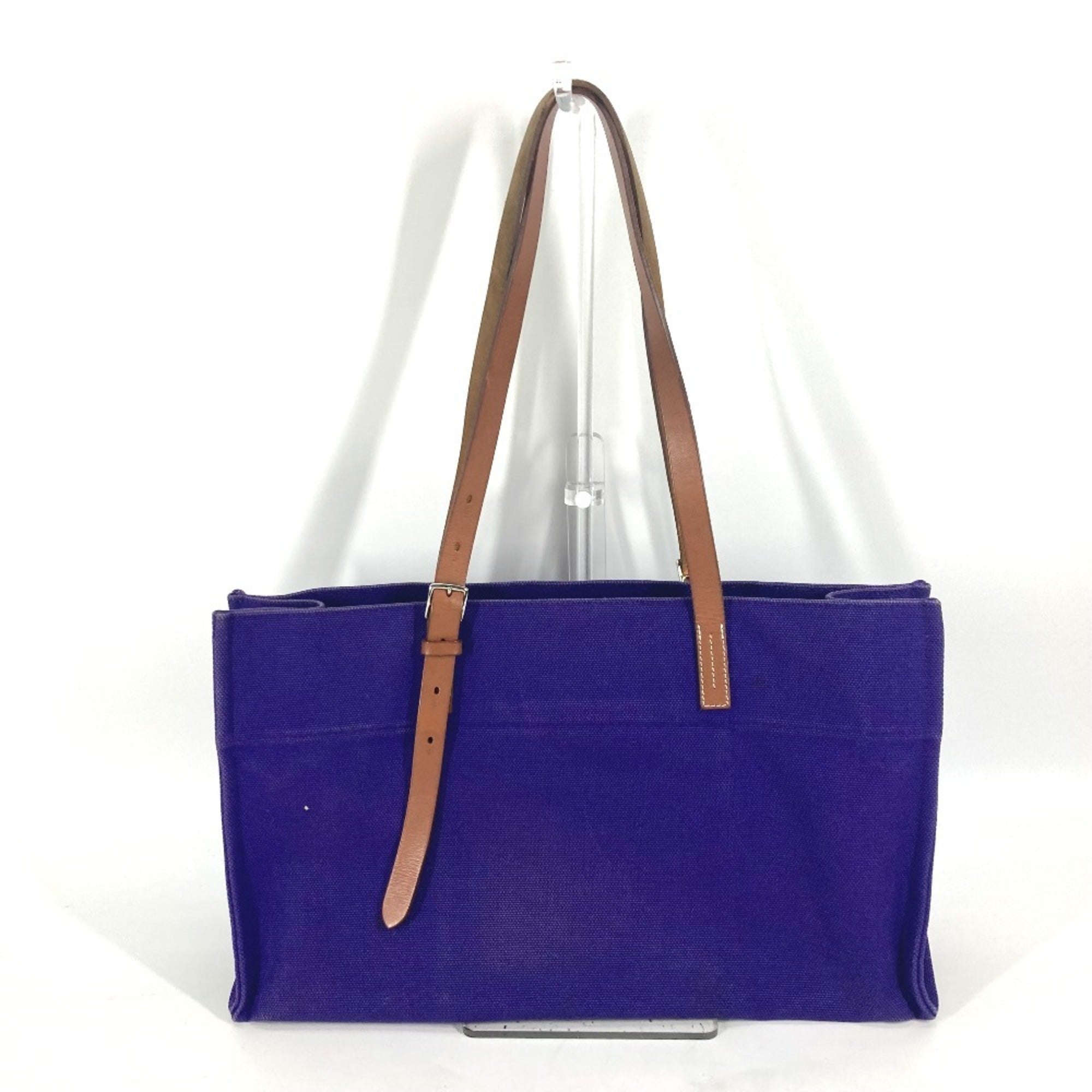 Hermes Purple Canvas Shoulder Bag Tote Bag (Pre-Owned)