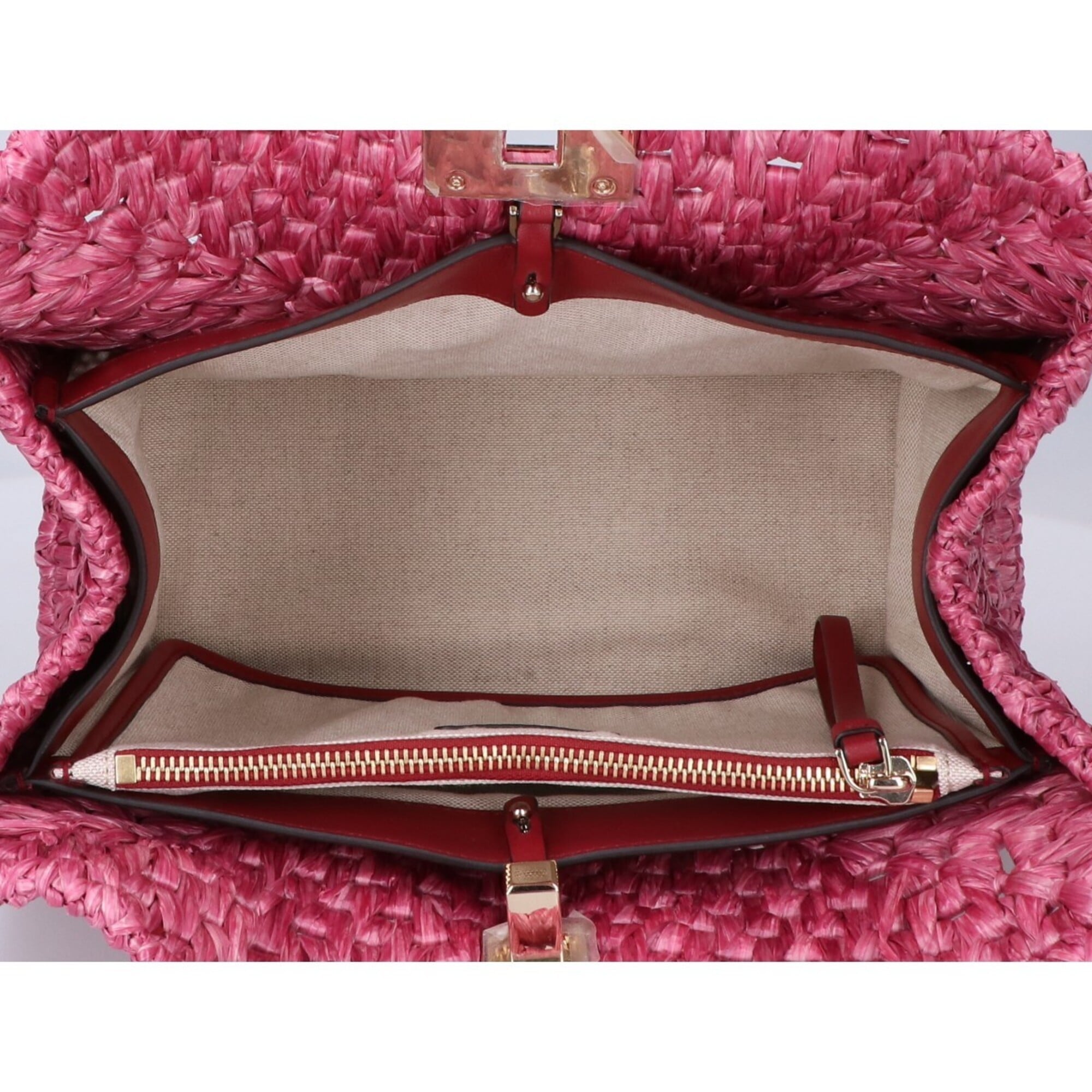 Salvatore Ferragamo Pink Raffia Handbag (Pre-Owned)