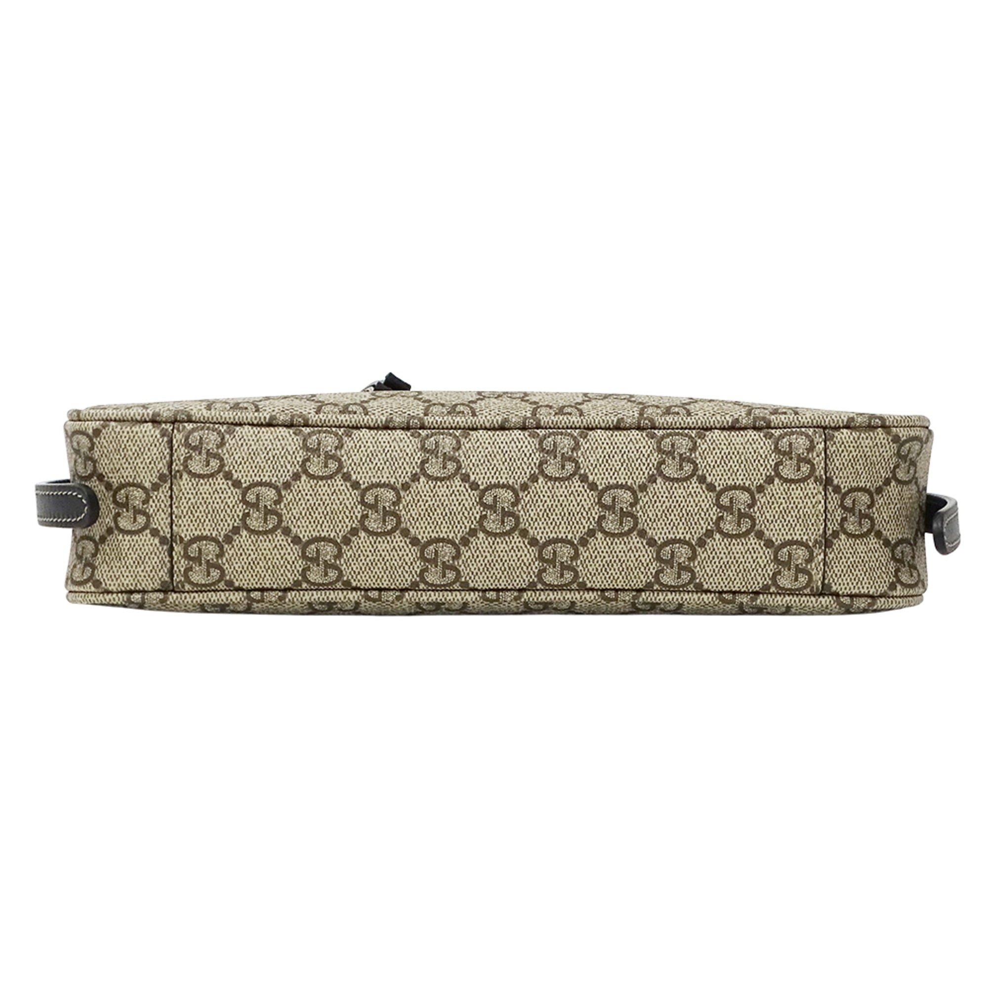 Gucci Beige Black Coated Canvas Handbag Pouch Shoulder Bag (Pre-Owned)