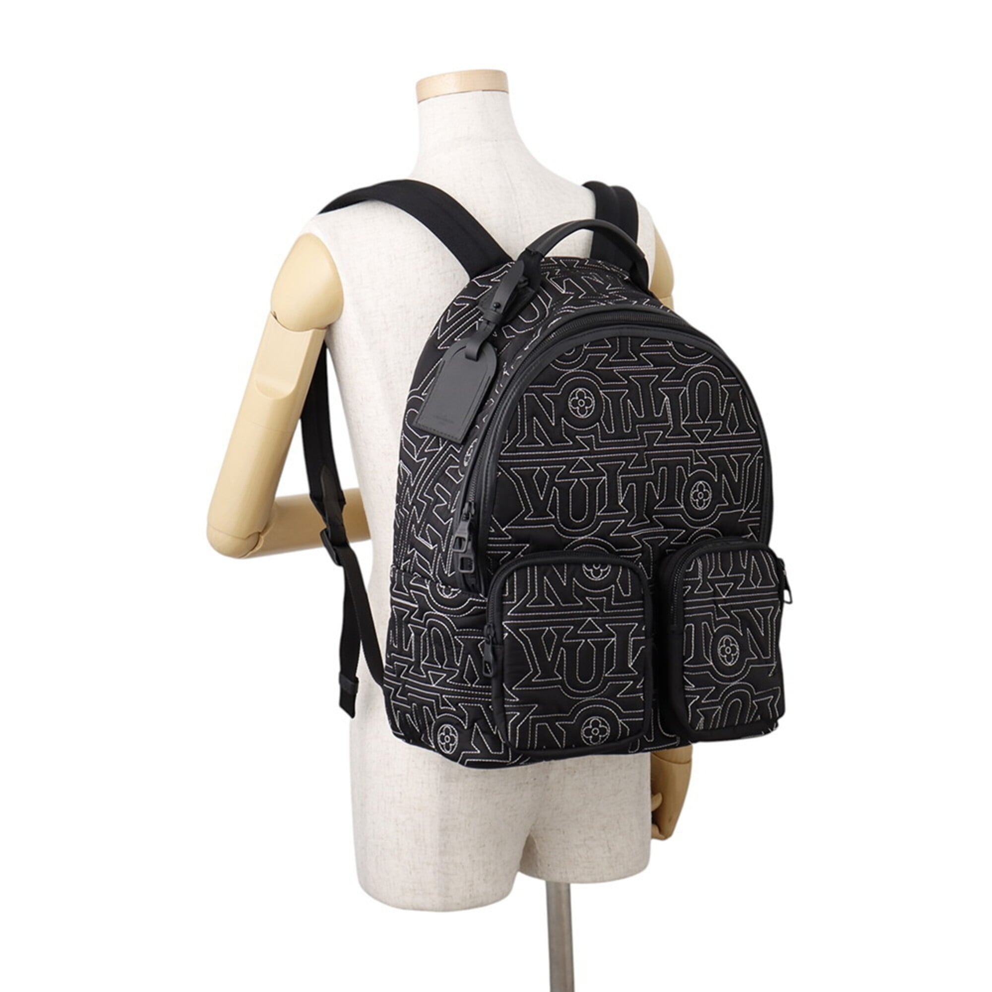 Louis Vuitton Black Monogram Noir Nylon Backpack Handbag (Pre-Owned)
