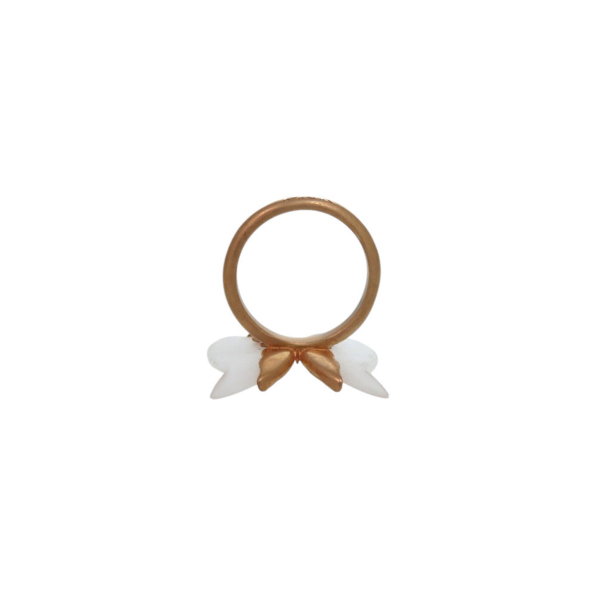 Christian Dior Gold Clear Metal Band Ring (Pre-Owned)