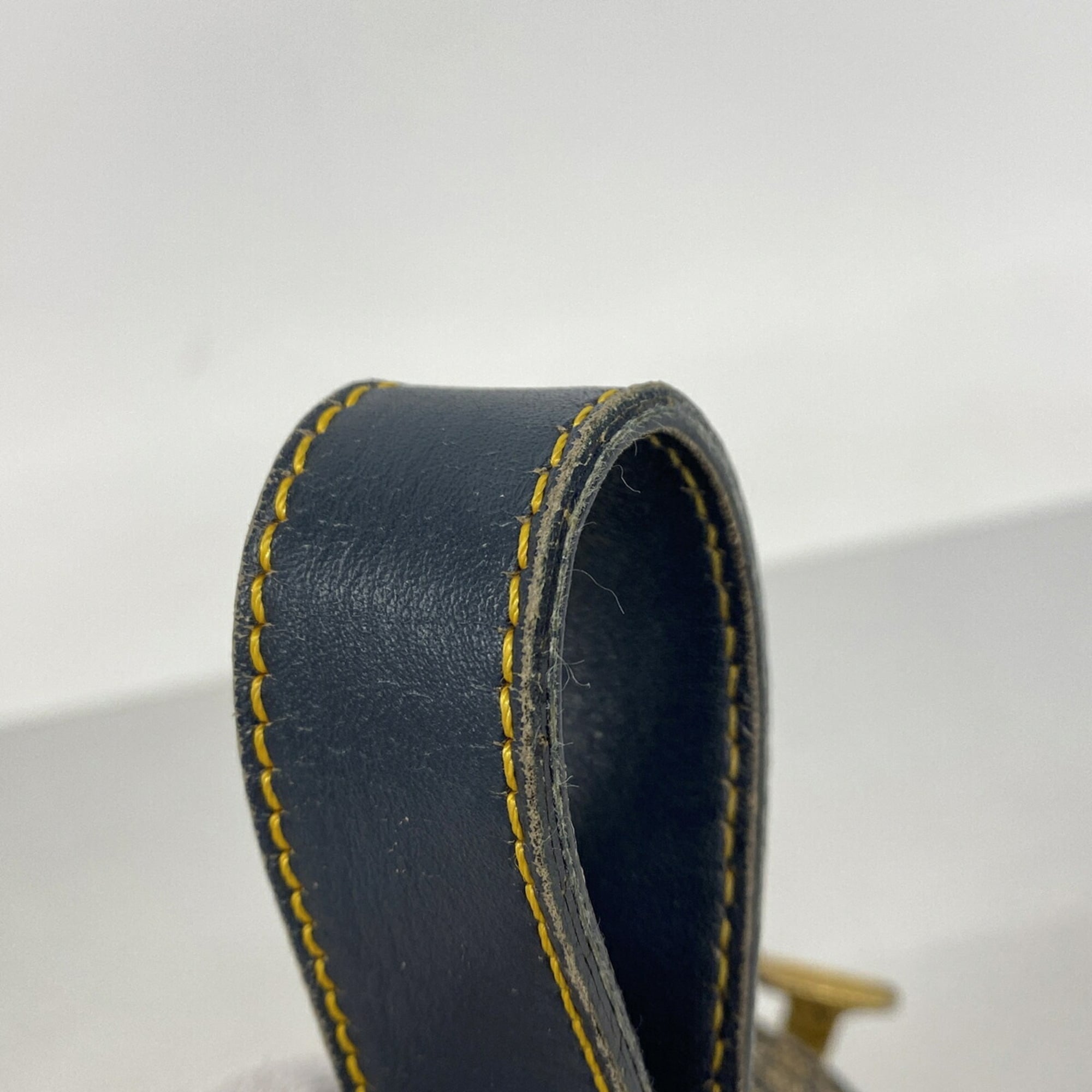 Christian Dior Beige Navy Canvas Handbag (Pre-Owned)