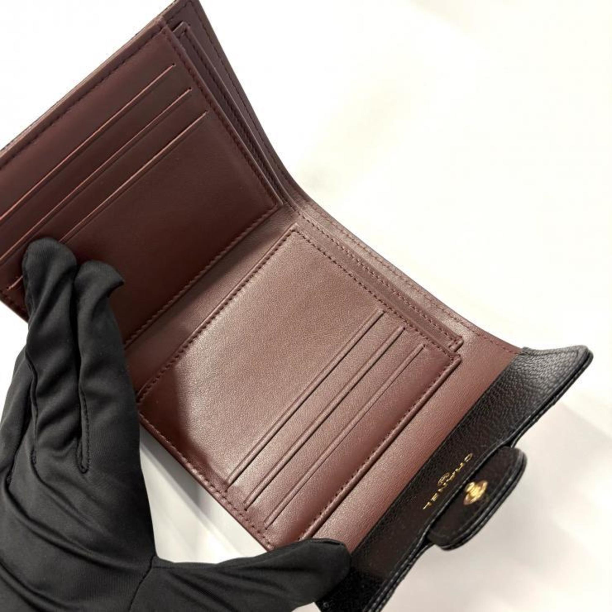 Chanel Black Leather Coin Purse/Coin Case (Pre-Owned)