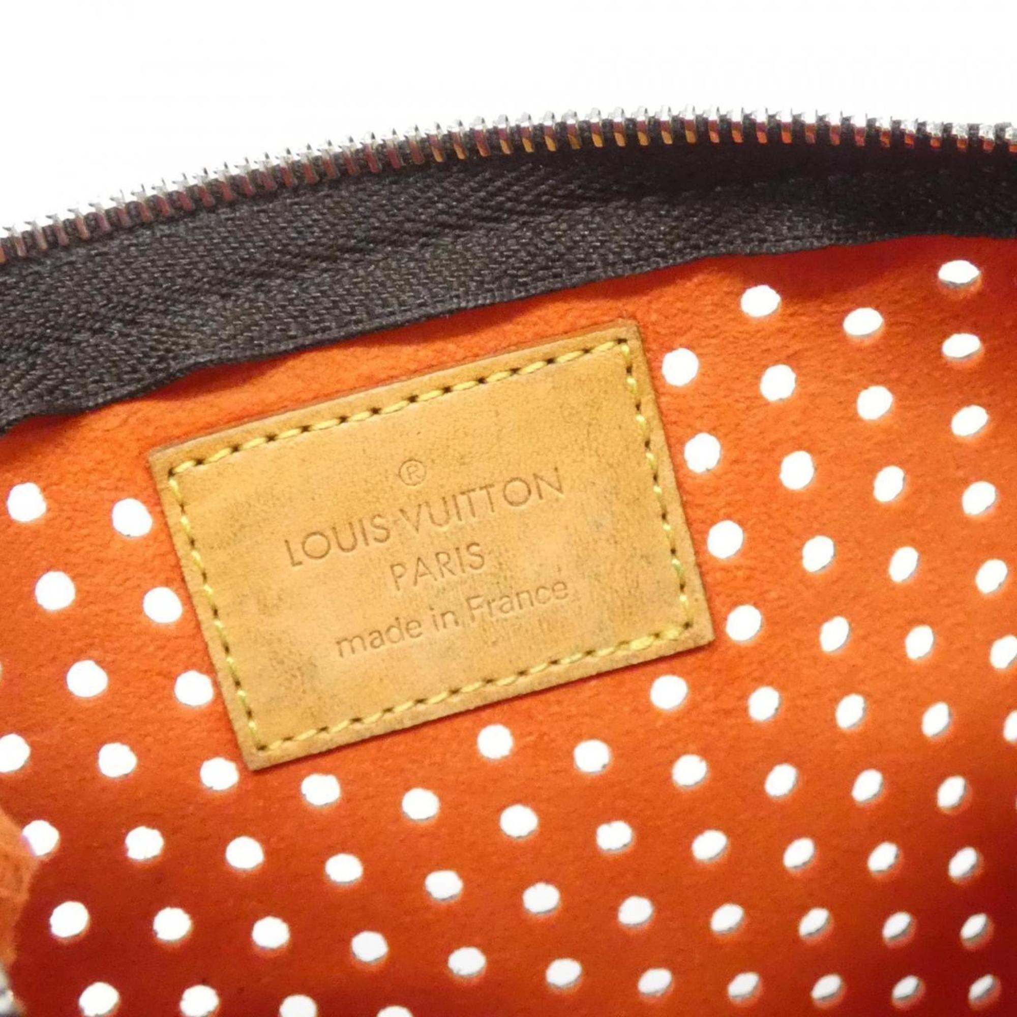 Louis Vuitton Marron Orange Coated Canvas Handbag Pochette (Pre-Owned)