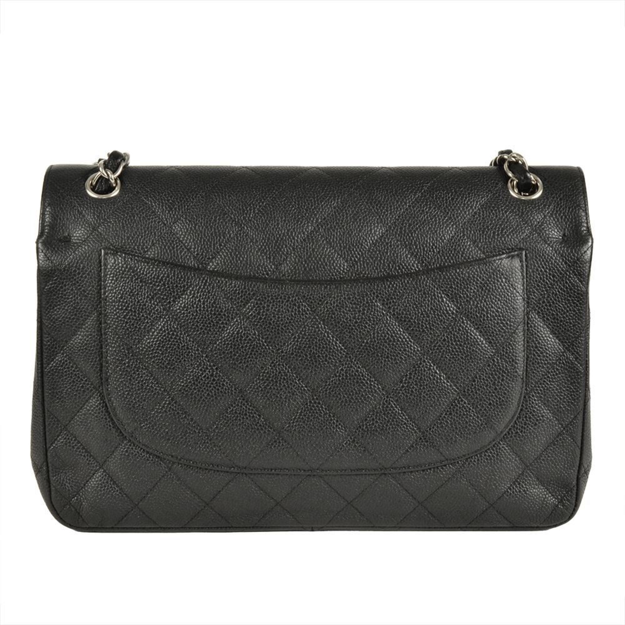 Chanel Black Grained Calfskin Shoulder Bag (Pre-Owned)