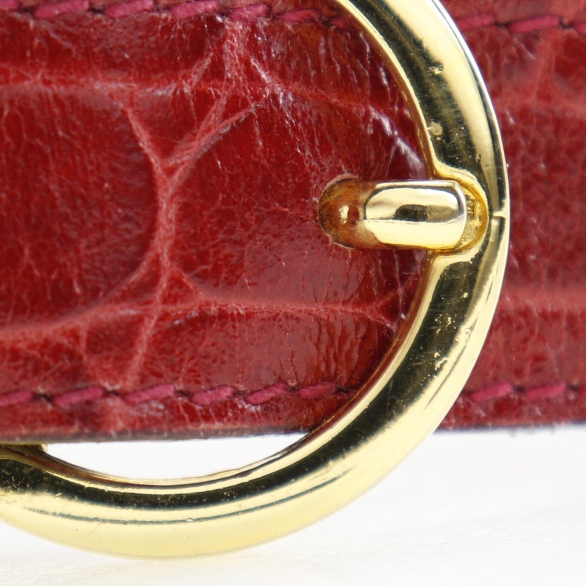 Salvatore Ferragamo Red Color Leather Shoulder Bag (Pre-Owned)