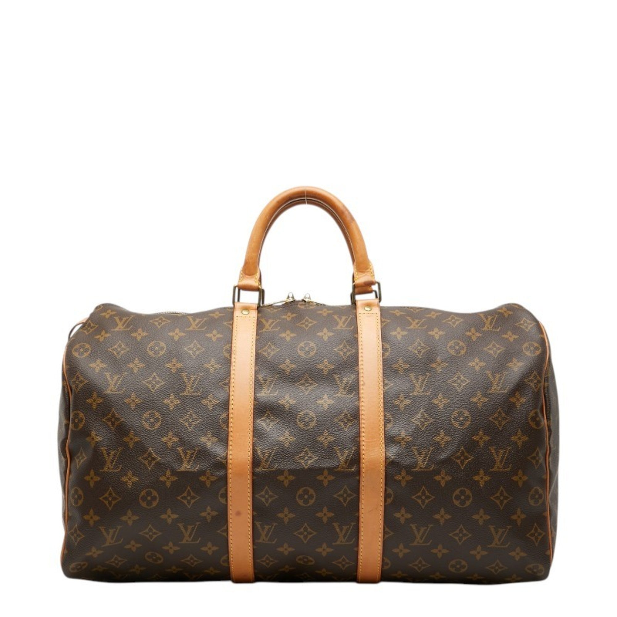 Louis Vuitton Monogram Brown Pvc Leather Boston Bag Handbag (Pre-Owned)