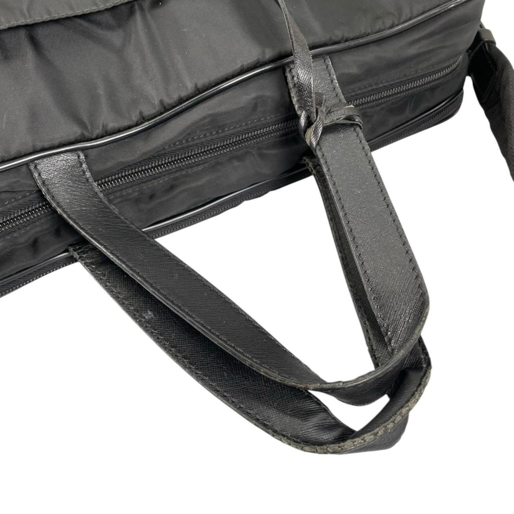 Prada Black Nylon Briefcase Shoulder Bag (Pre-Owned)