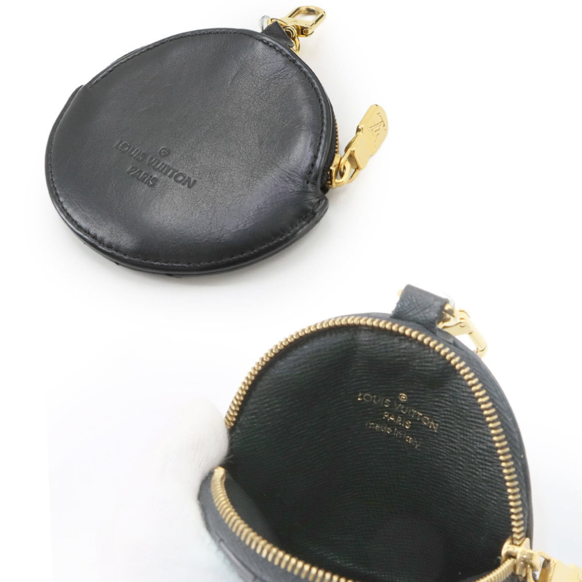 Louis Vuitton Black Leather Handbag Pochette Shoulder Bag (Pre-Owned)