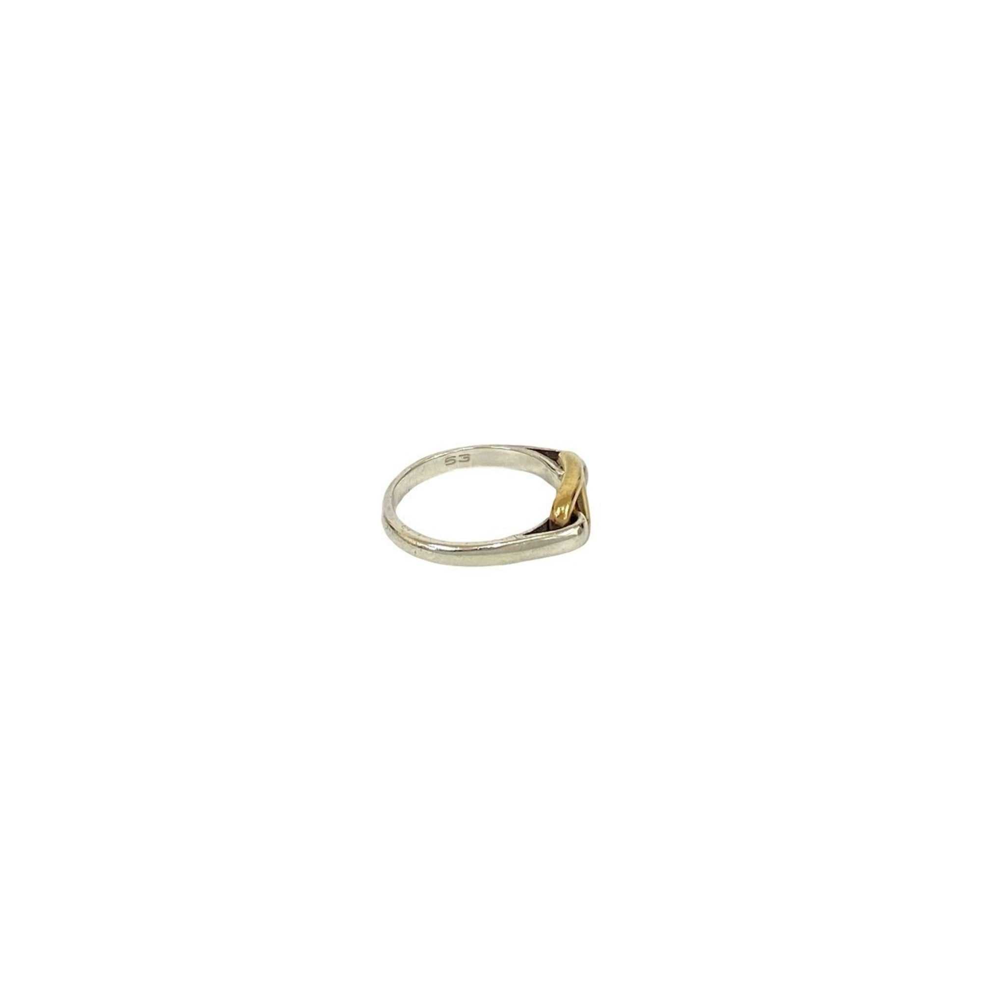 Hermes Gold Silver Gold (18K) Silver 925 Band Ring (Pre-Owned)