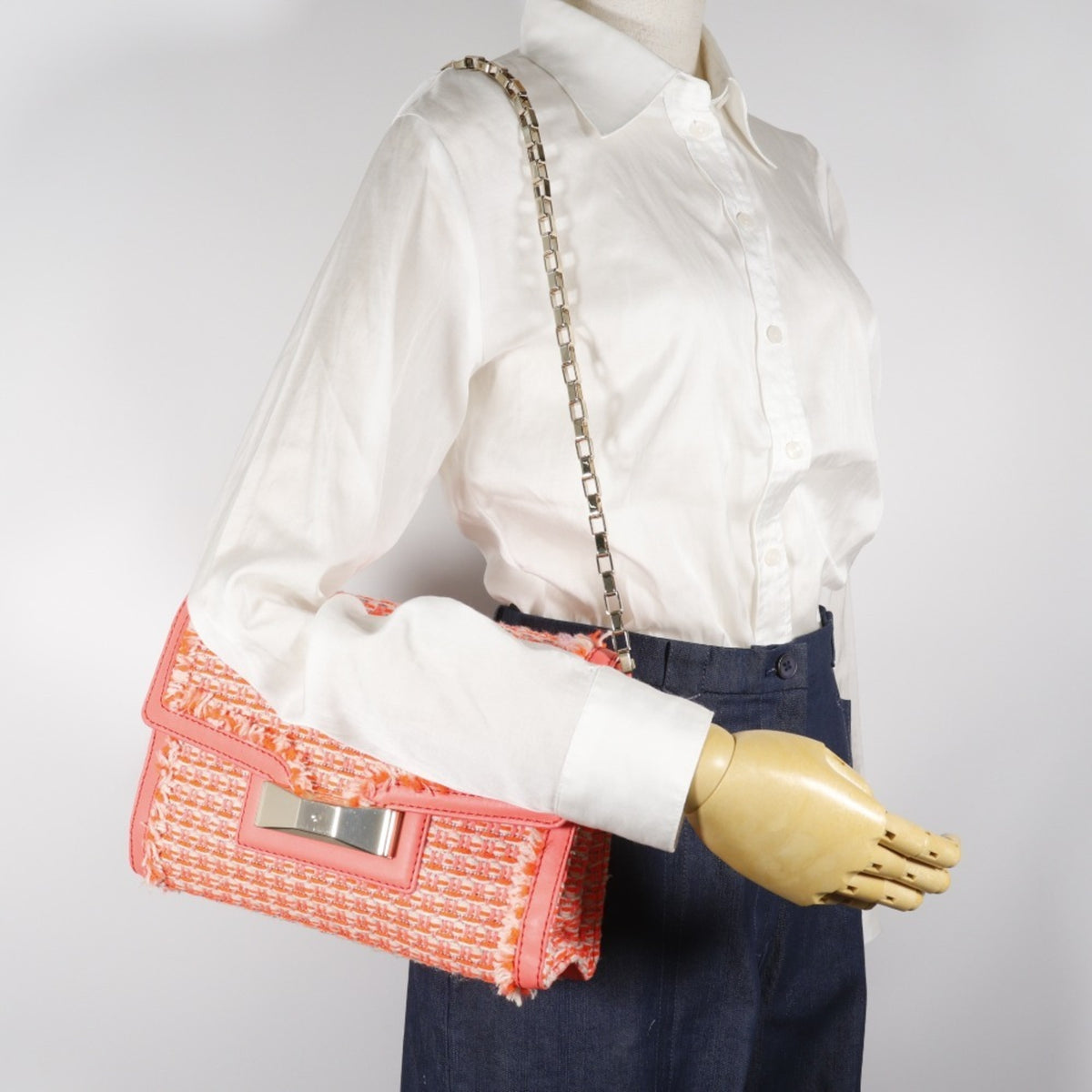 Kate Spade Orange Tweed Shoulder Bag (Pre-Owned)