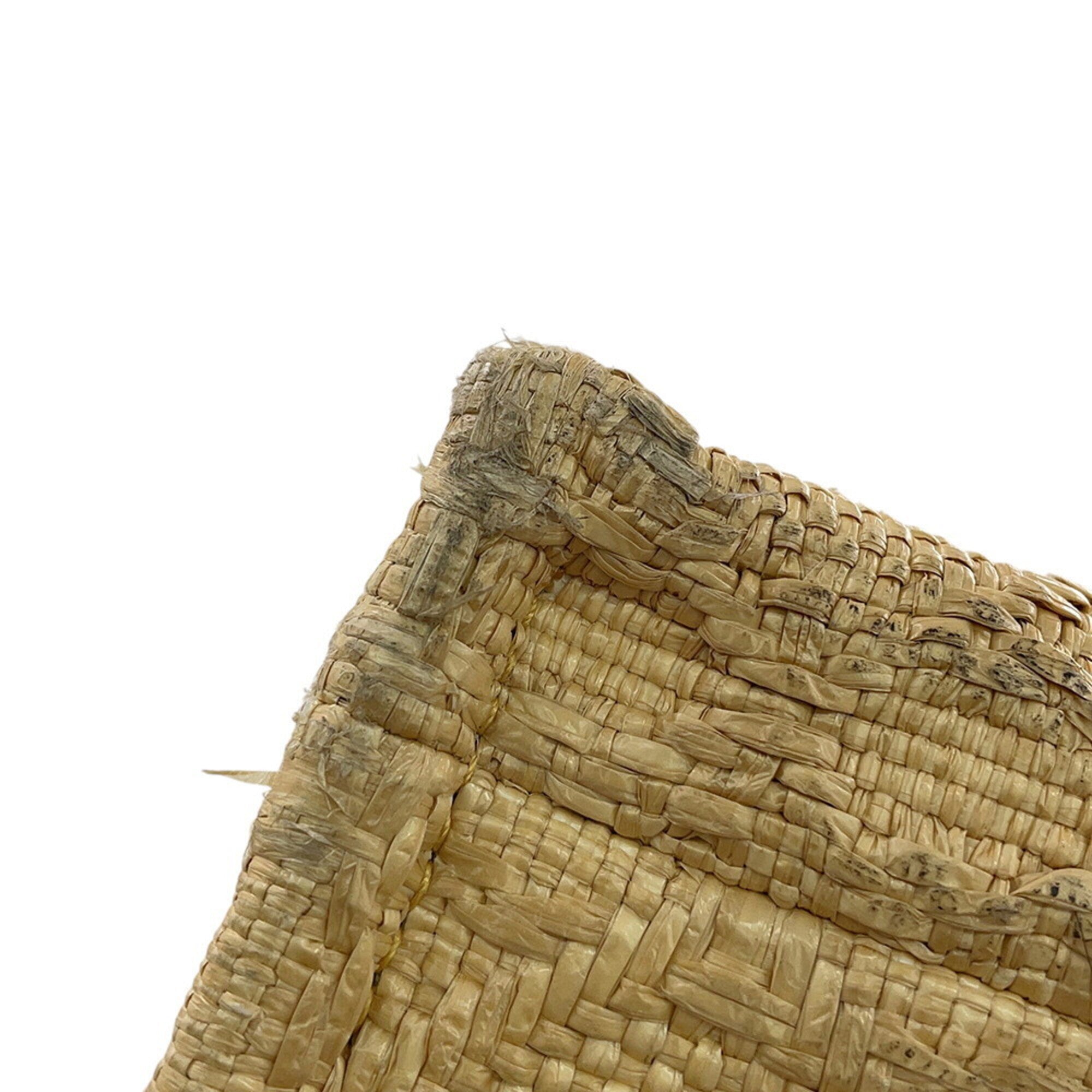Christian Dior Beige Black Raffia Tote Bag (Pre-Owned)